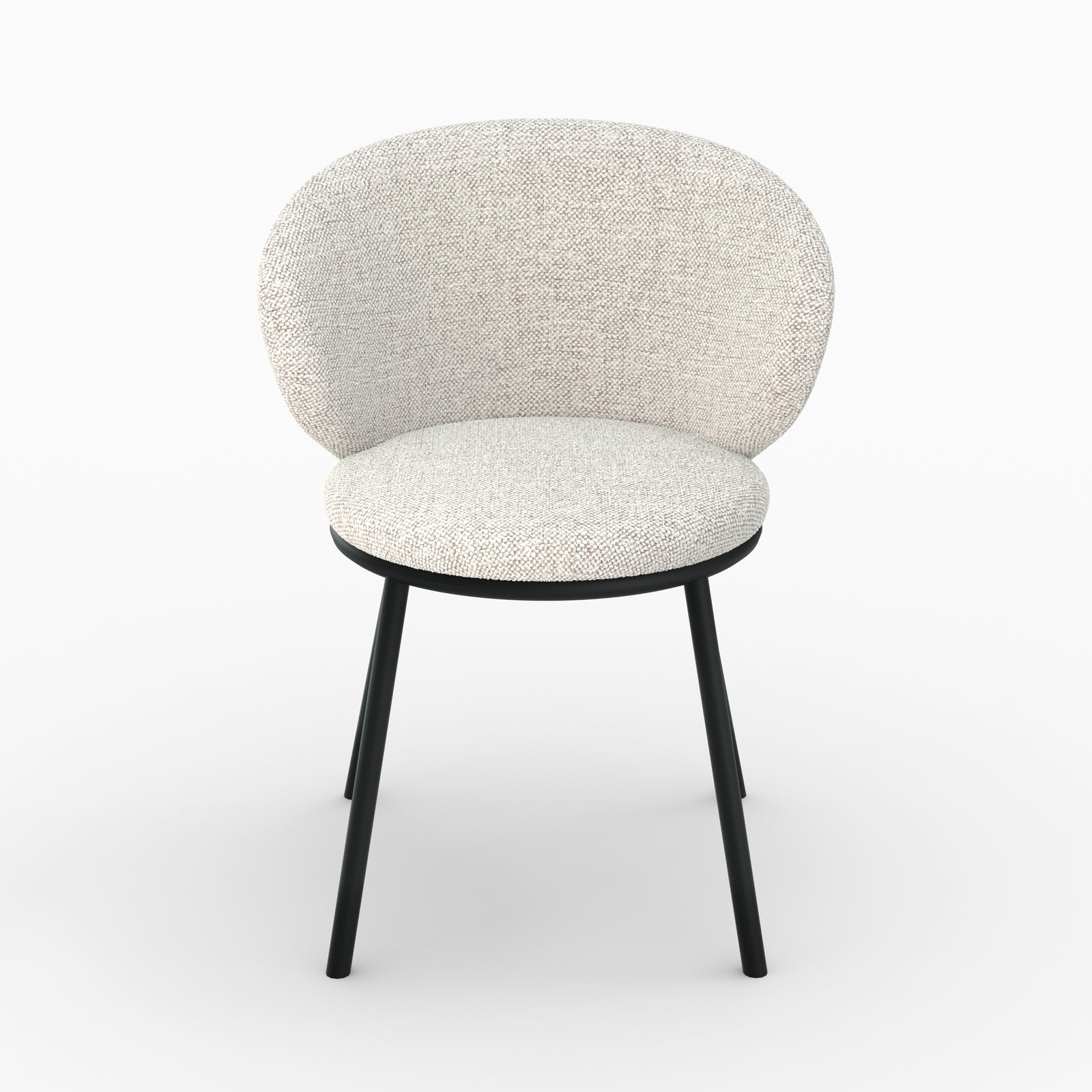 chaise angele en tissu beige et pieds noirs