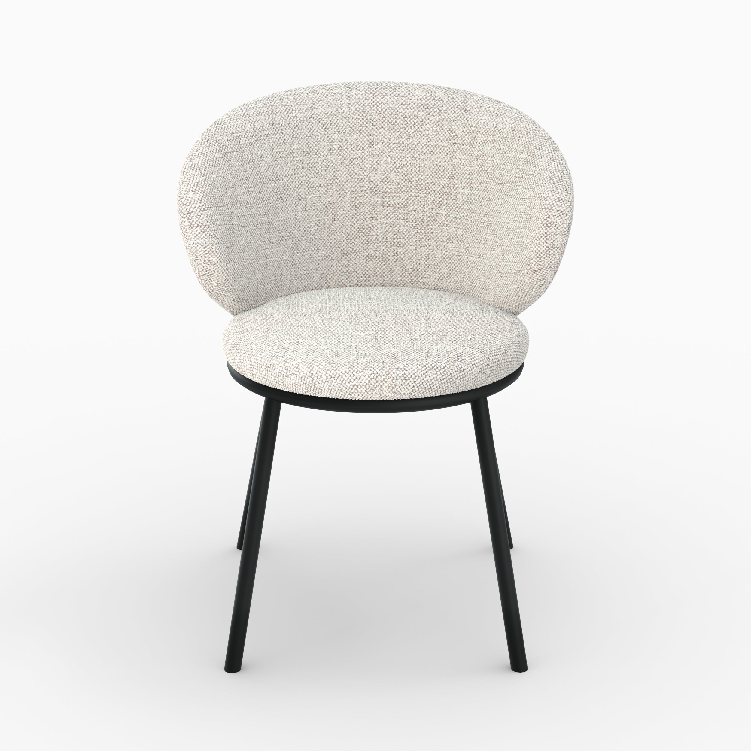 chaise angele en tissu beige et pieds noirs