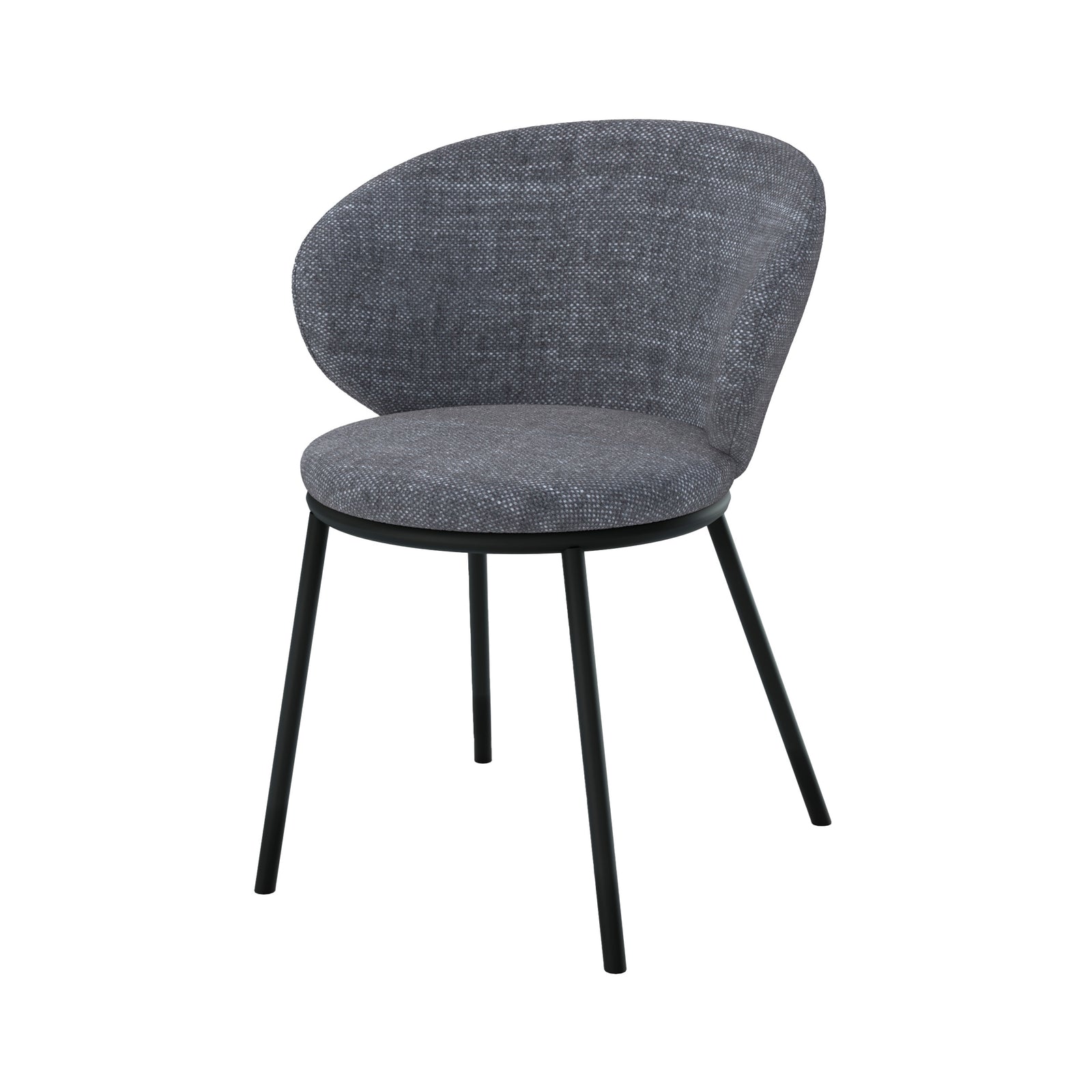 chaise angele en tissu gris fond blanc