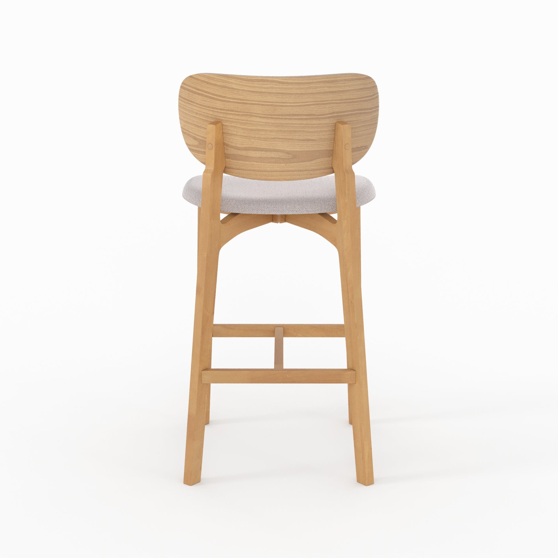 chaise aria pour ilot central en bois clair et tissu beige clair lot de 2