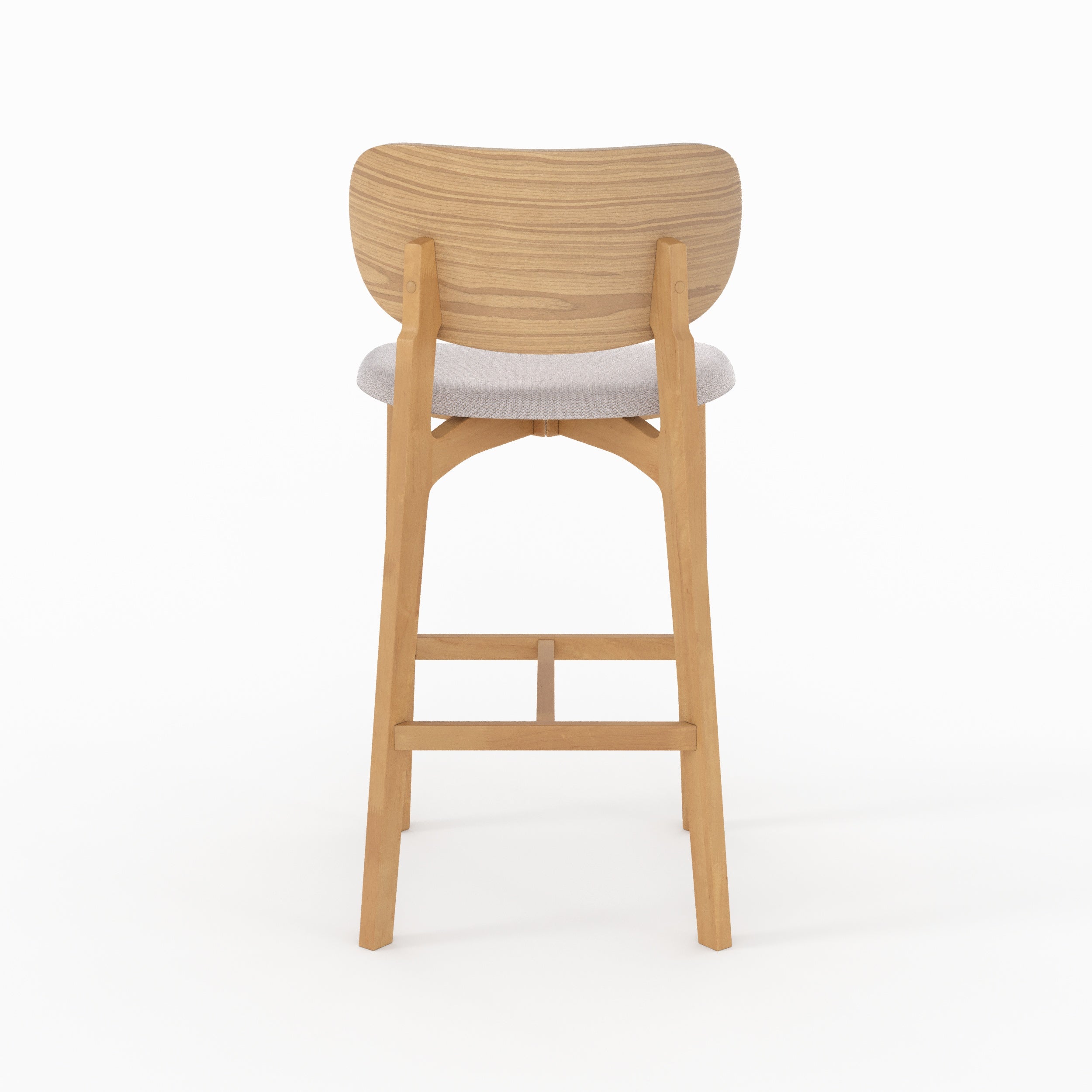 chaise aria pour ilot central en bois clair et tissu beige clair lot de 2