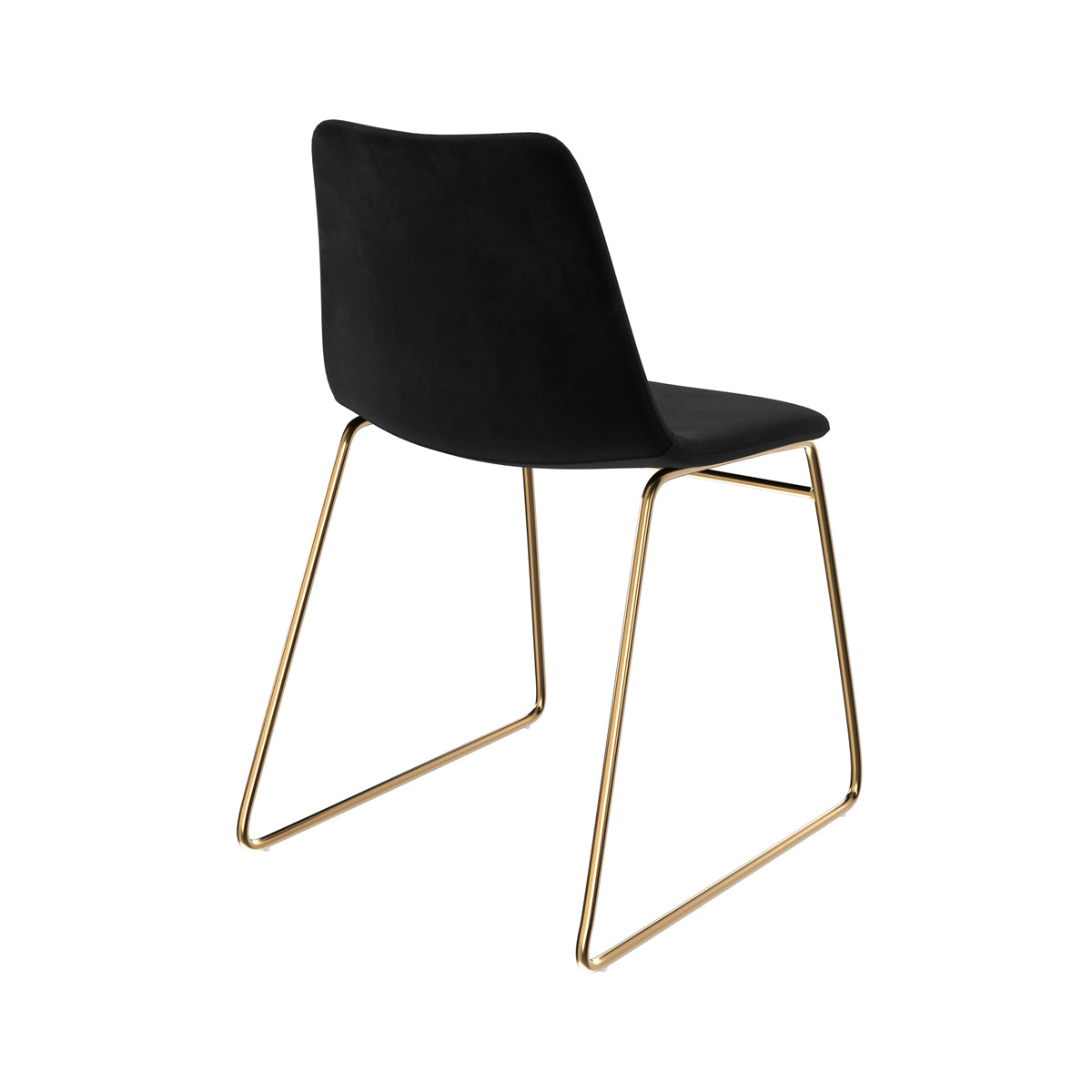 chaise art deco noire en velours pieds dore gaspard