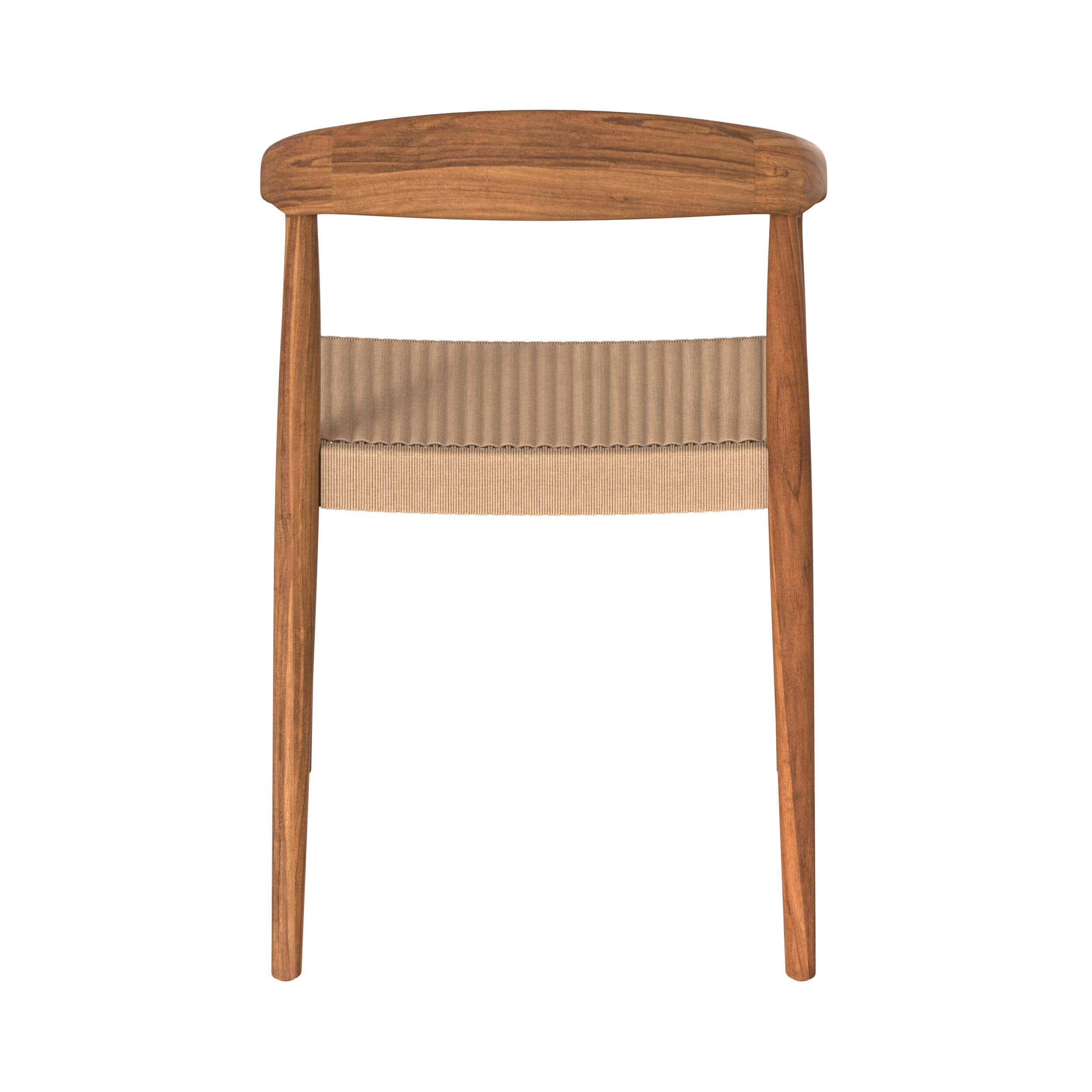 chaise avec accoudoirs bois de teck et corde synthetique bali