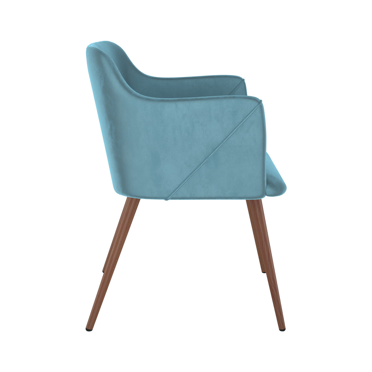 chaise avec accoudoirs en velours bleu daisy