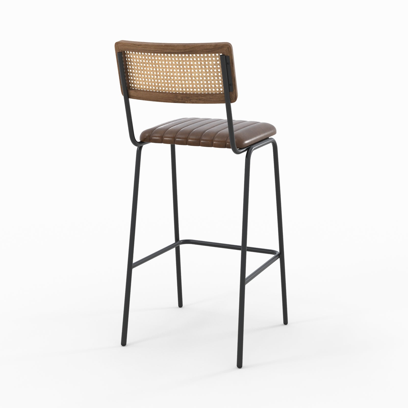 chaise bar arsene 76 cm en cuir marron lot de 2