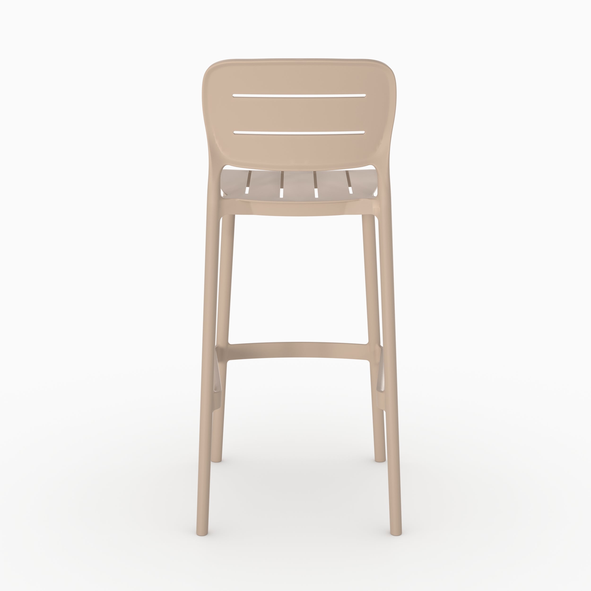 Lot de 2 chaises de bar de jardin Lola 75 cm en plastique beige