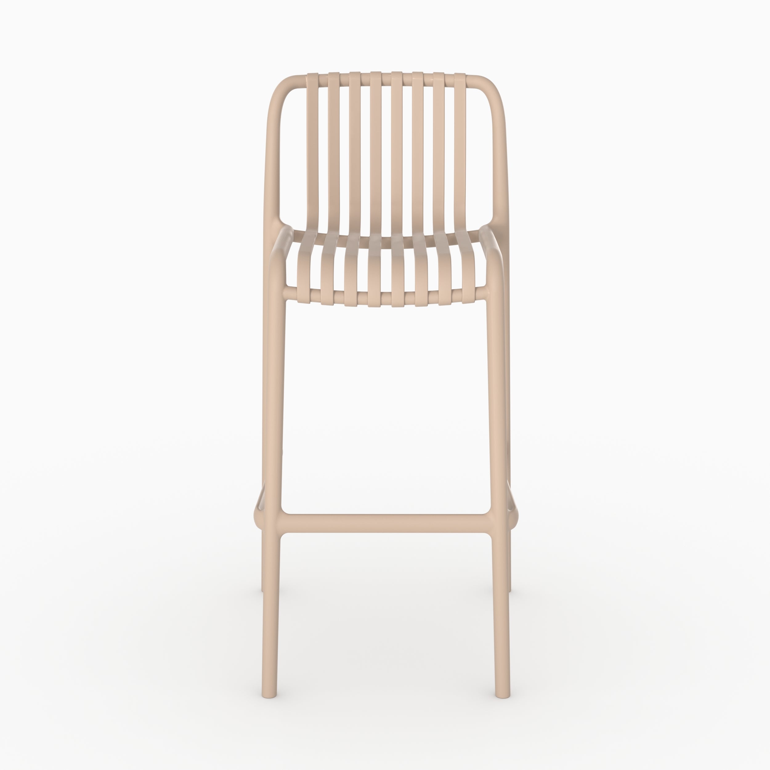 Lot de 2 chaises de bar de jardin Duli 76 cm en plastique beige