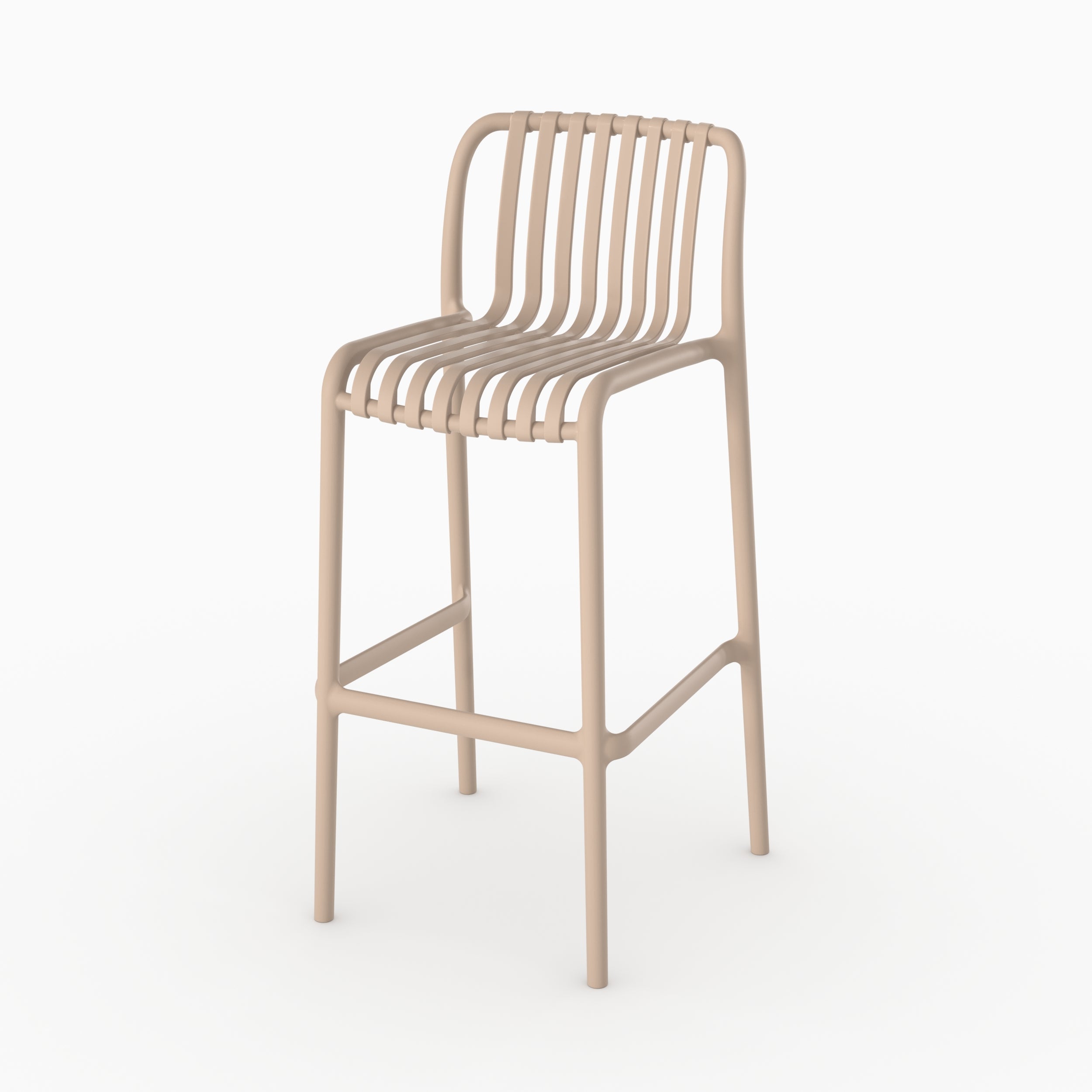 Lot de 2 chaises de bar de jardin Duli 76 cm en plastique beige