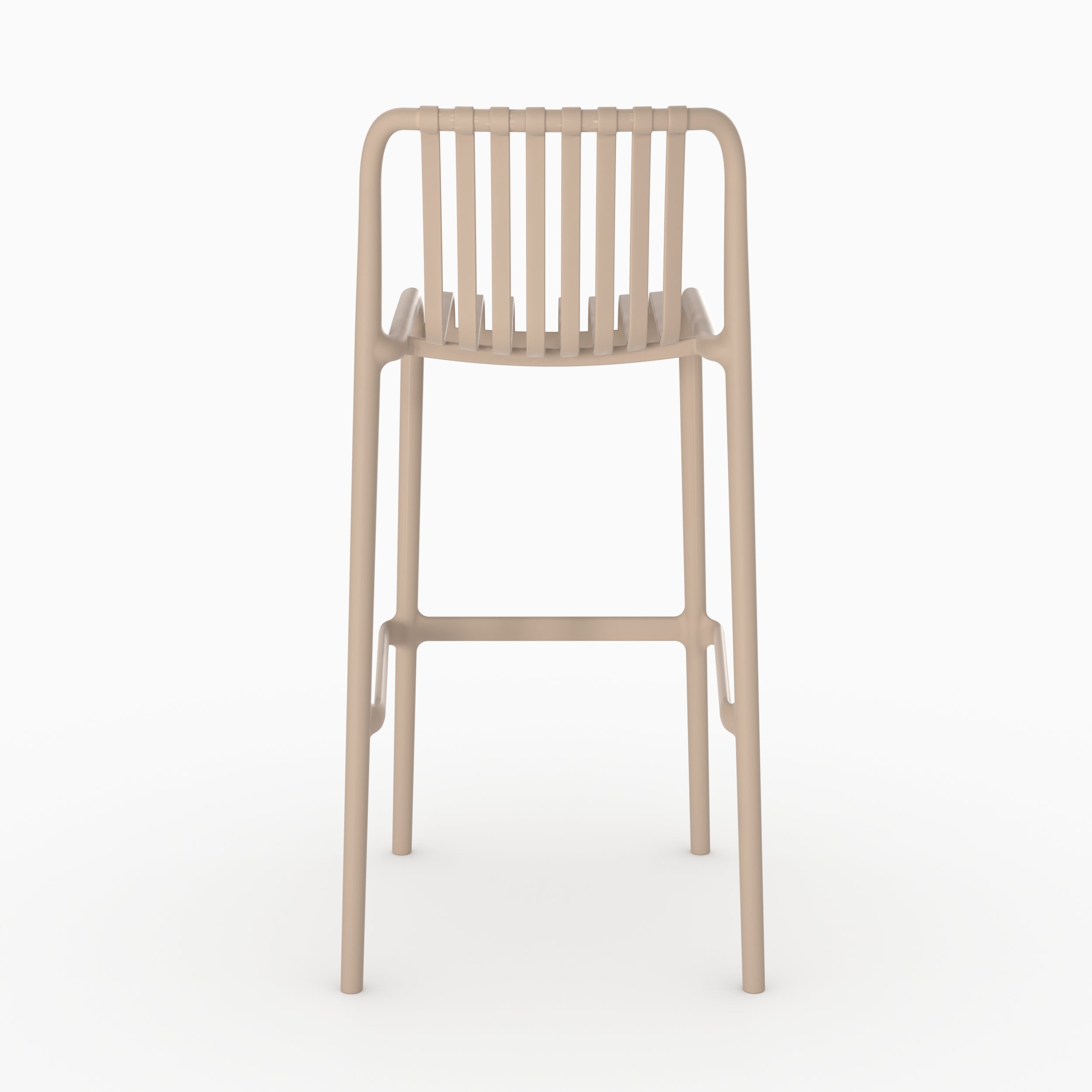 Lot de 2 chaises de bar de jardin Duli 76 cm en plastique beige