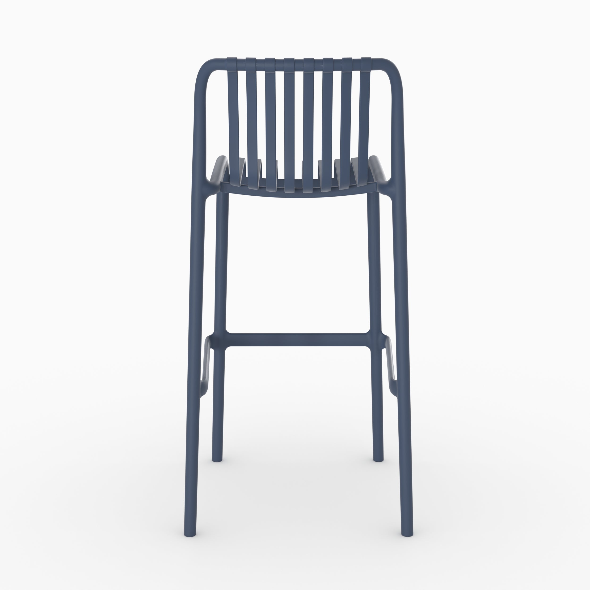 Lot de 2 chaises de bar de jardin Duli 76 cm en plastique bleu marine