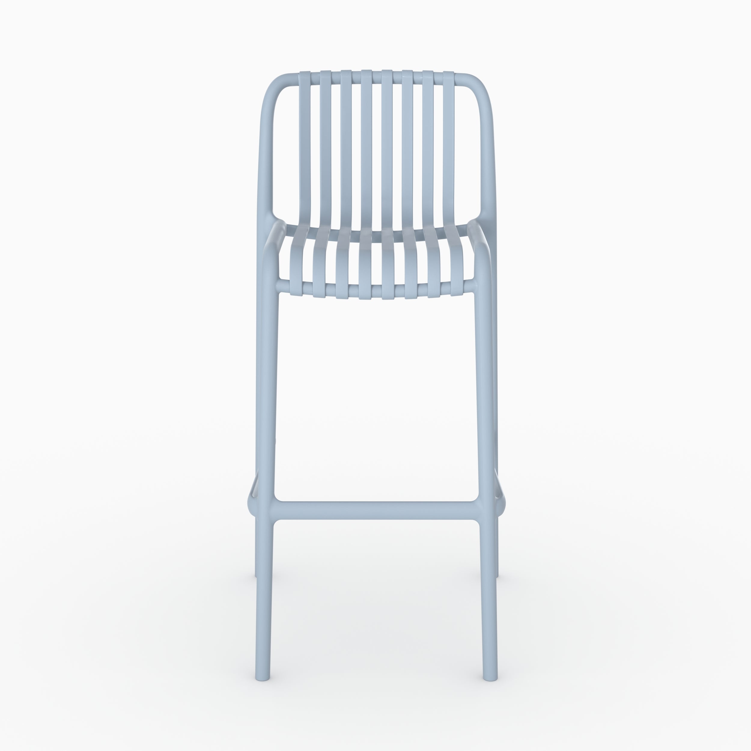 Lot de 2 chaises de bar de jardin Duli 76 cm en plastique bleu pastel