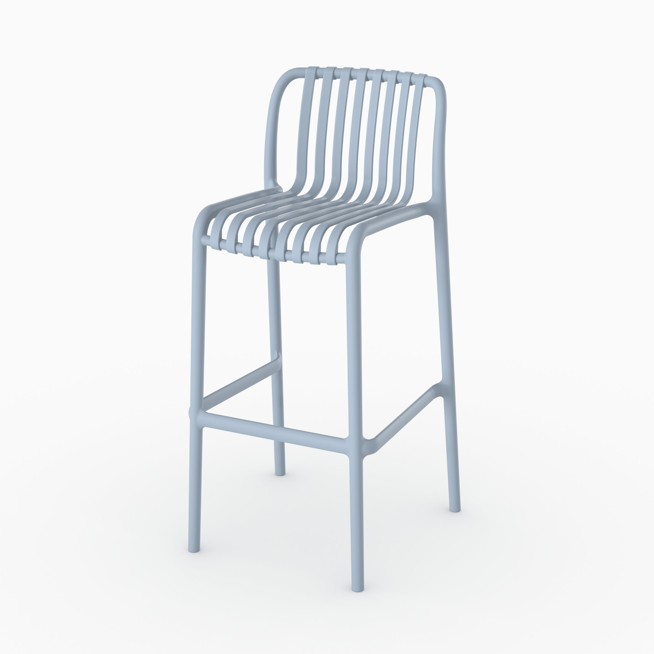 Lot de 2 chaises de bar de jardin Duli 76 cm en plastique bleu pastel