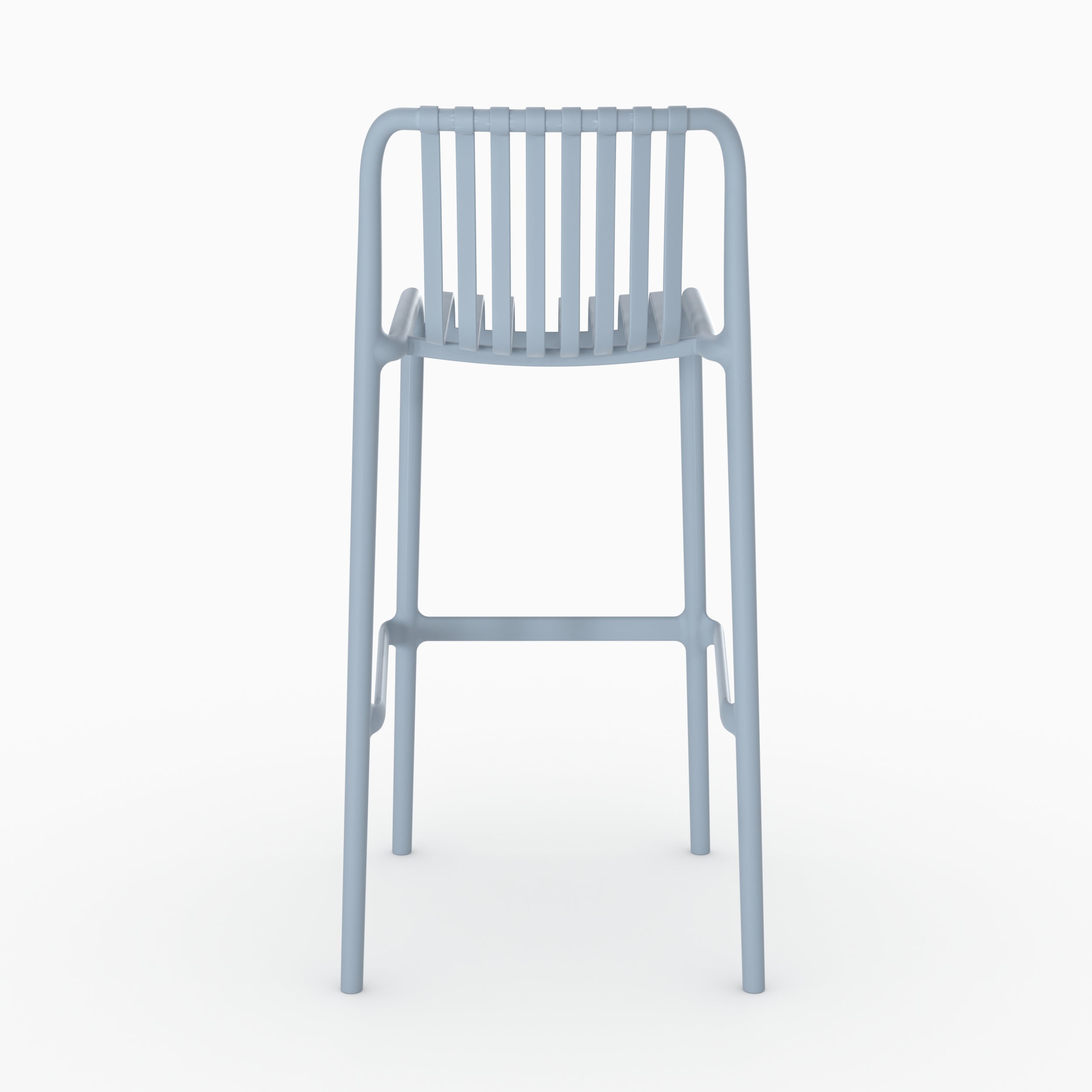 Lot de 2 chaises de bar de jardin Duli 76 cm en plastique bleu pastel