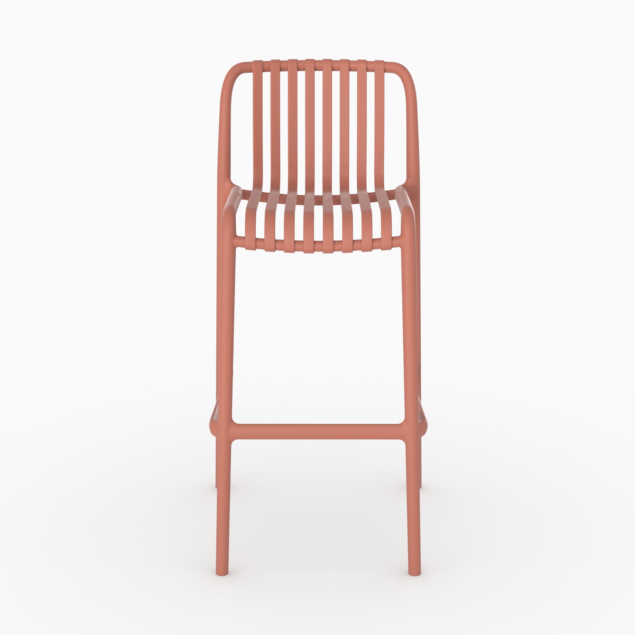 Lot de 2 chaises de bar de jardin Duli 76 cm en plastique terracotta
