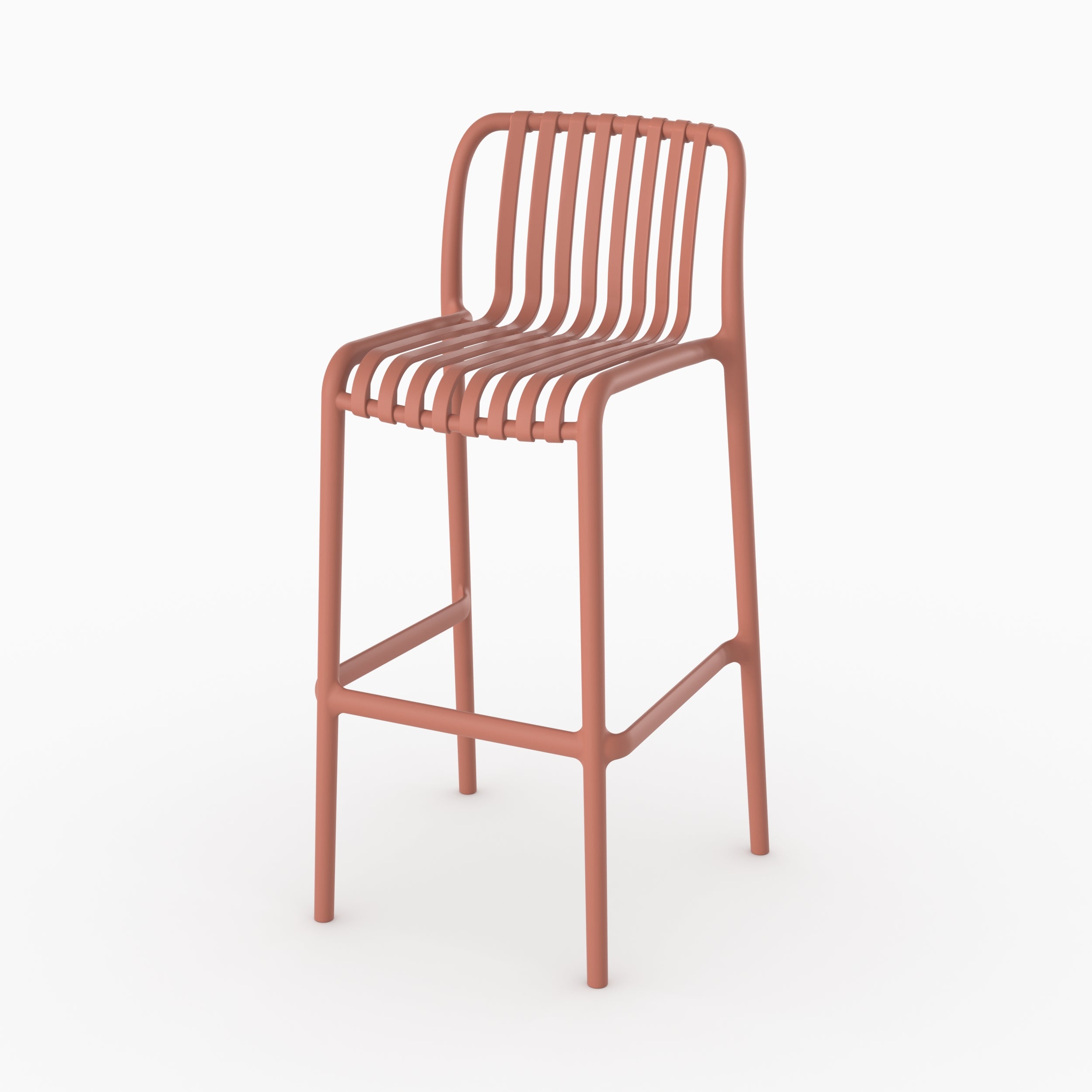 Lot de 2 chaises de bar de jardin Duli 76 cm en plastique terracotta