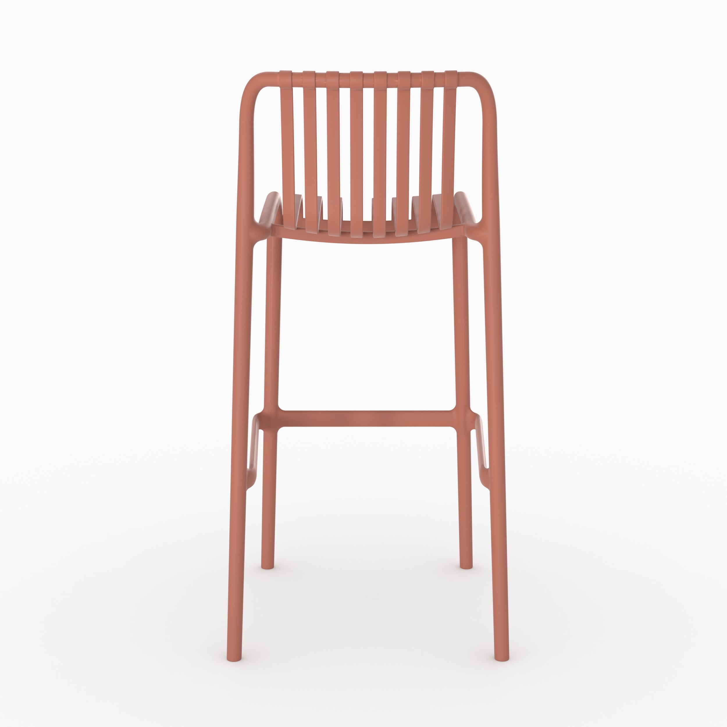 Lot de 2 chaises de bar de jardin Duli 76 cm en plastique terracotta