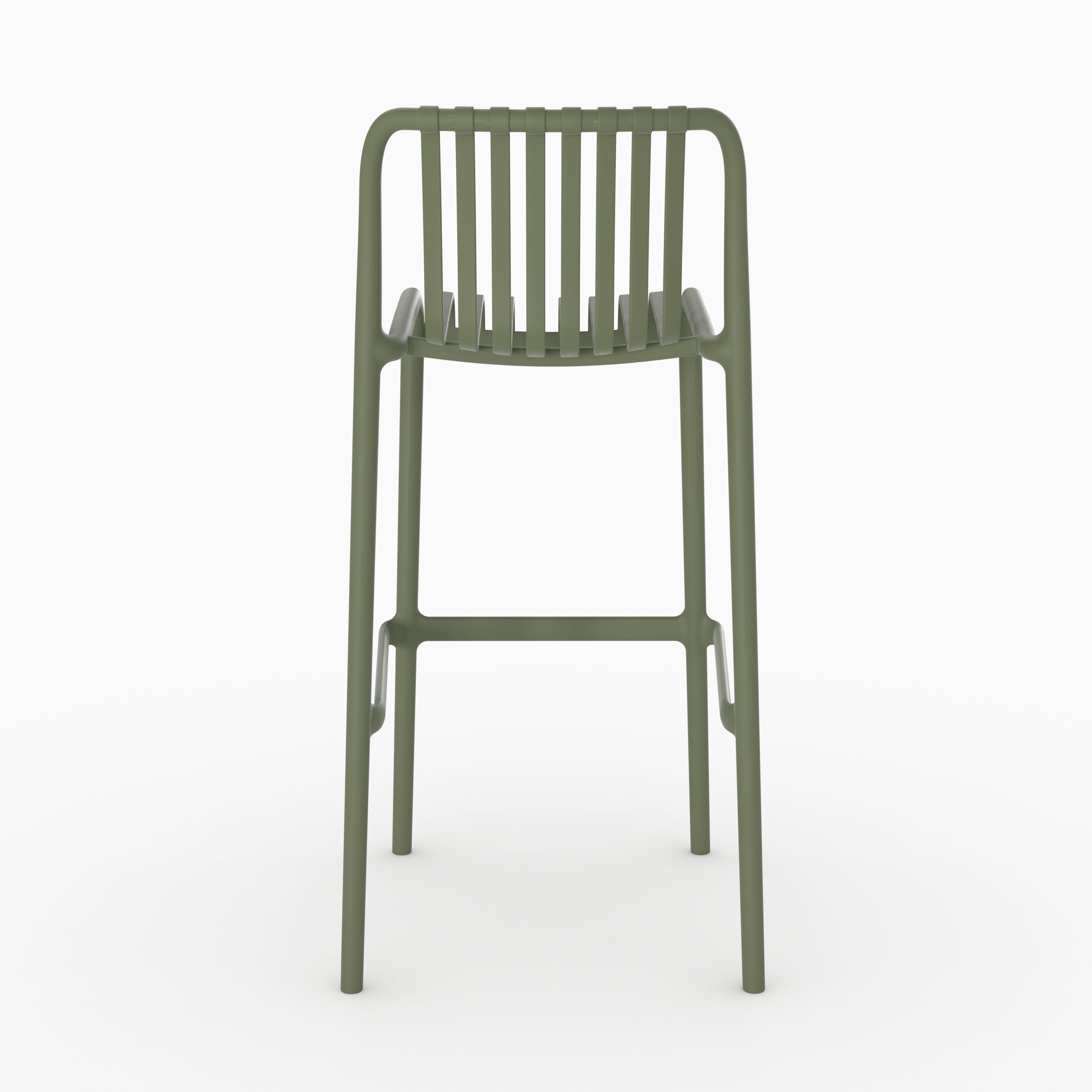 Lot de 2 chaises de bar de jardin Duli 76 cm en plastique vert kaki