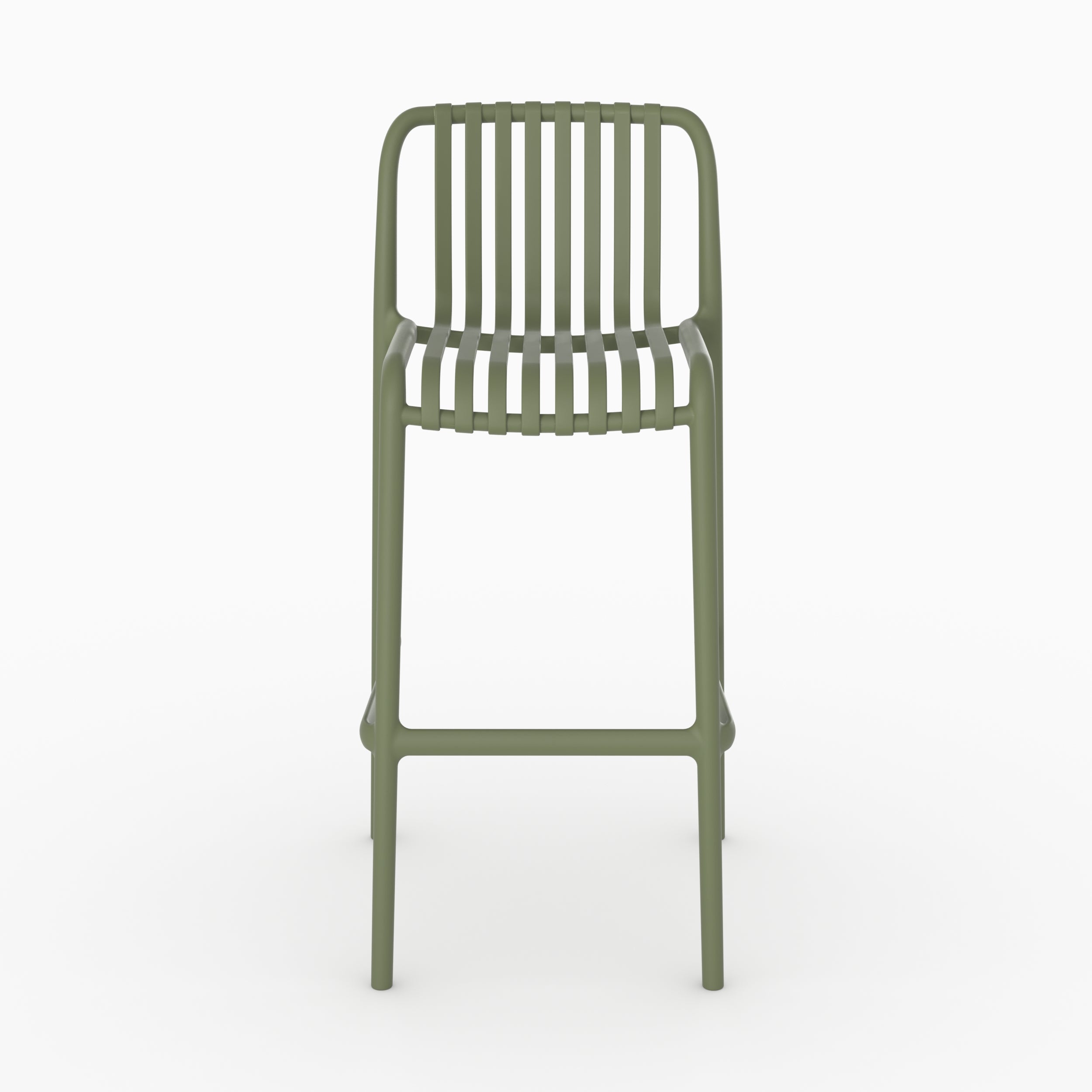 Lot de 2 chaises de bar de jardin Duli 76 cm en plastique vert kaki