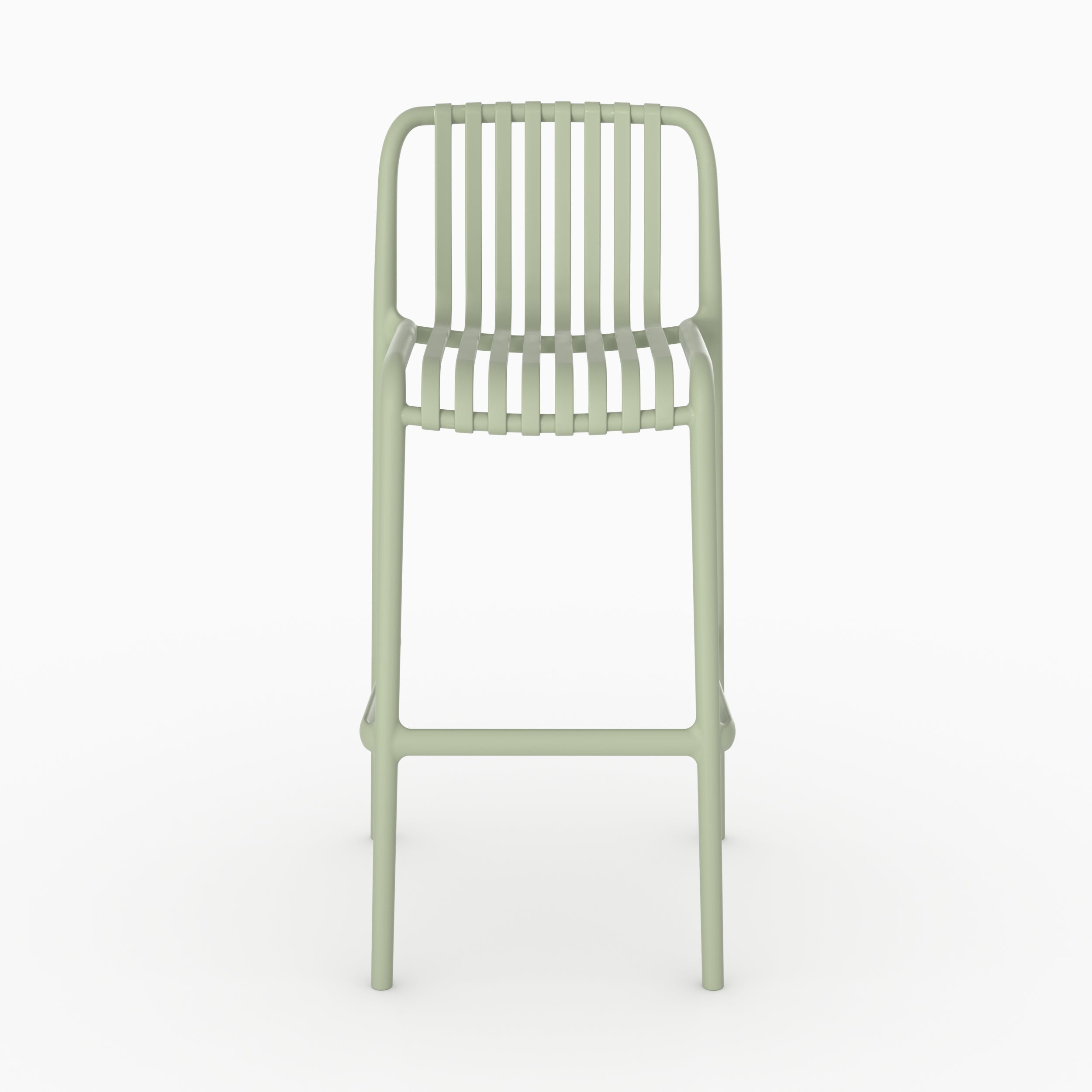 Lot de 2 chaises de bar de jardin Duli 76 cm en plastique vert pastel