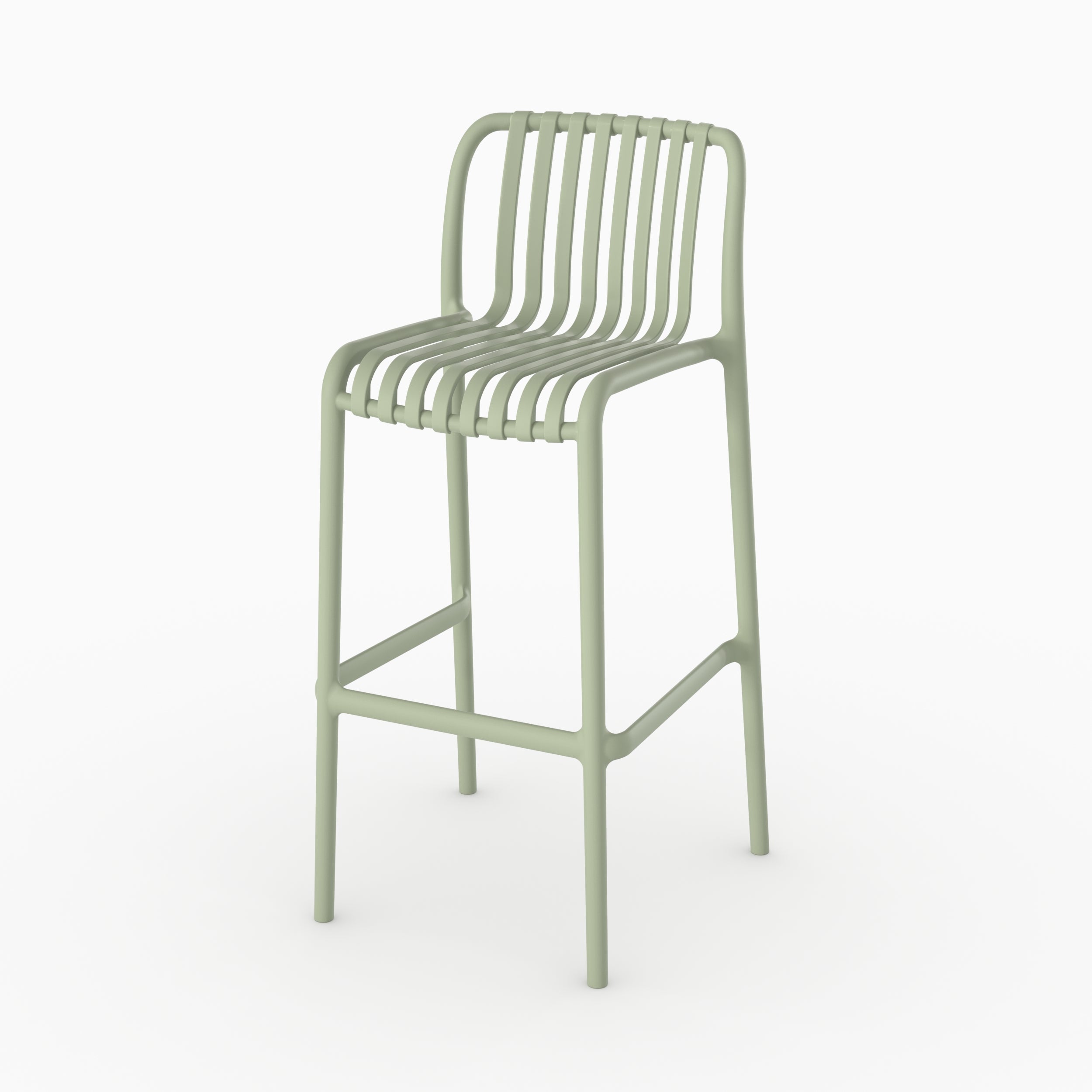 Lot de 2 chaises de bar de jardin Duli 76 cm en plastique vert pastel