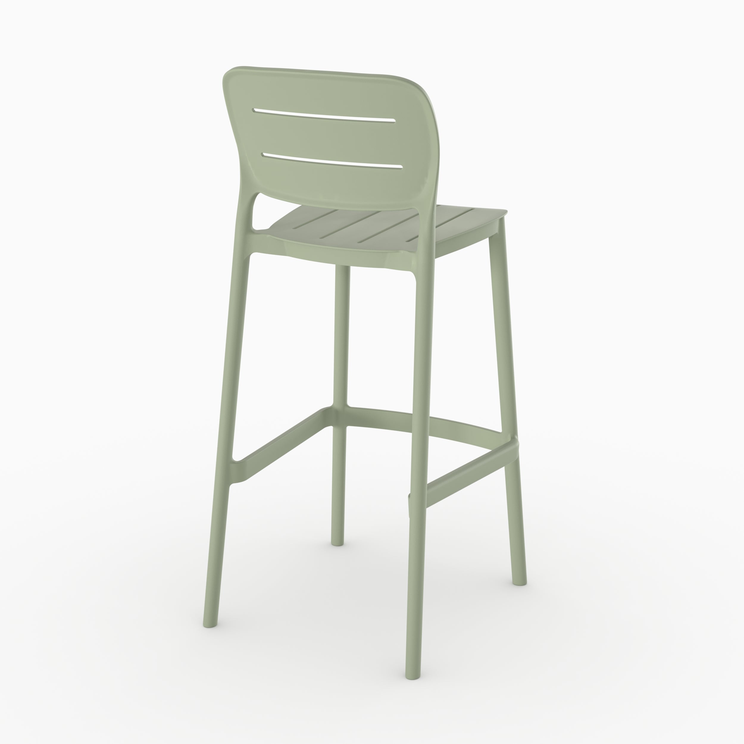 Lot de 2 chaises de bar de jardin Lola 75 cm en plastique vert pastel