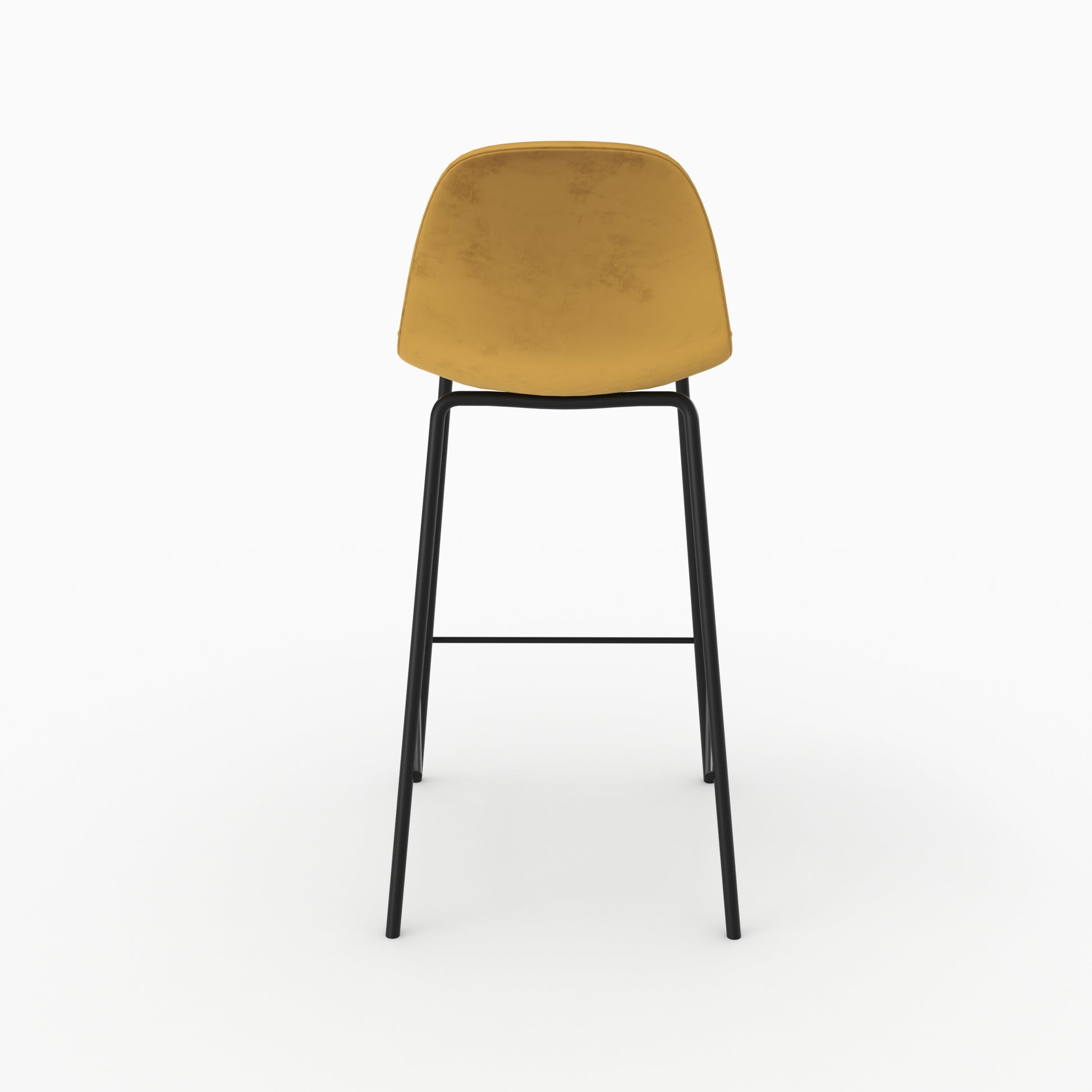 chaise bar henrik en velours jaune 65 cm unite