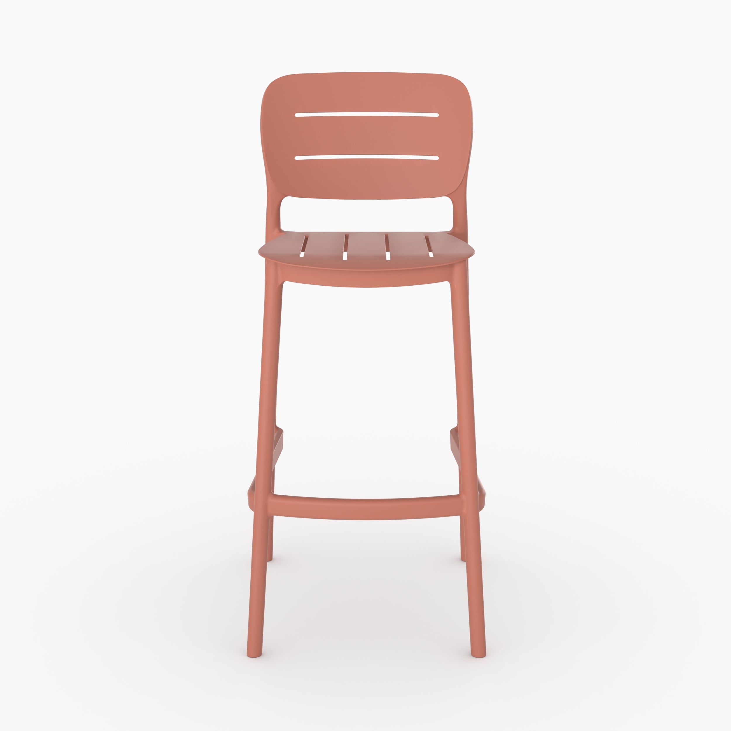 Lot de 2 chaises de bar de jardin Lola 75 cm en plastique terracotta