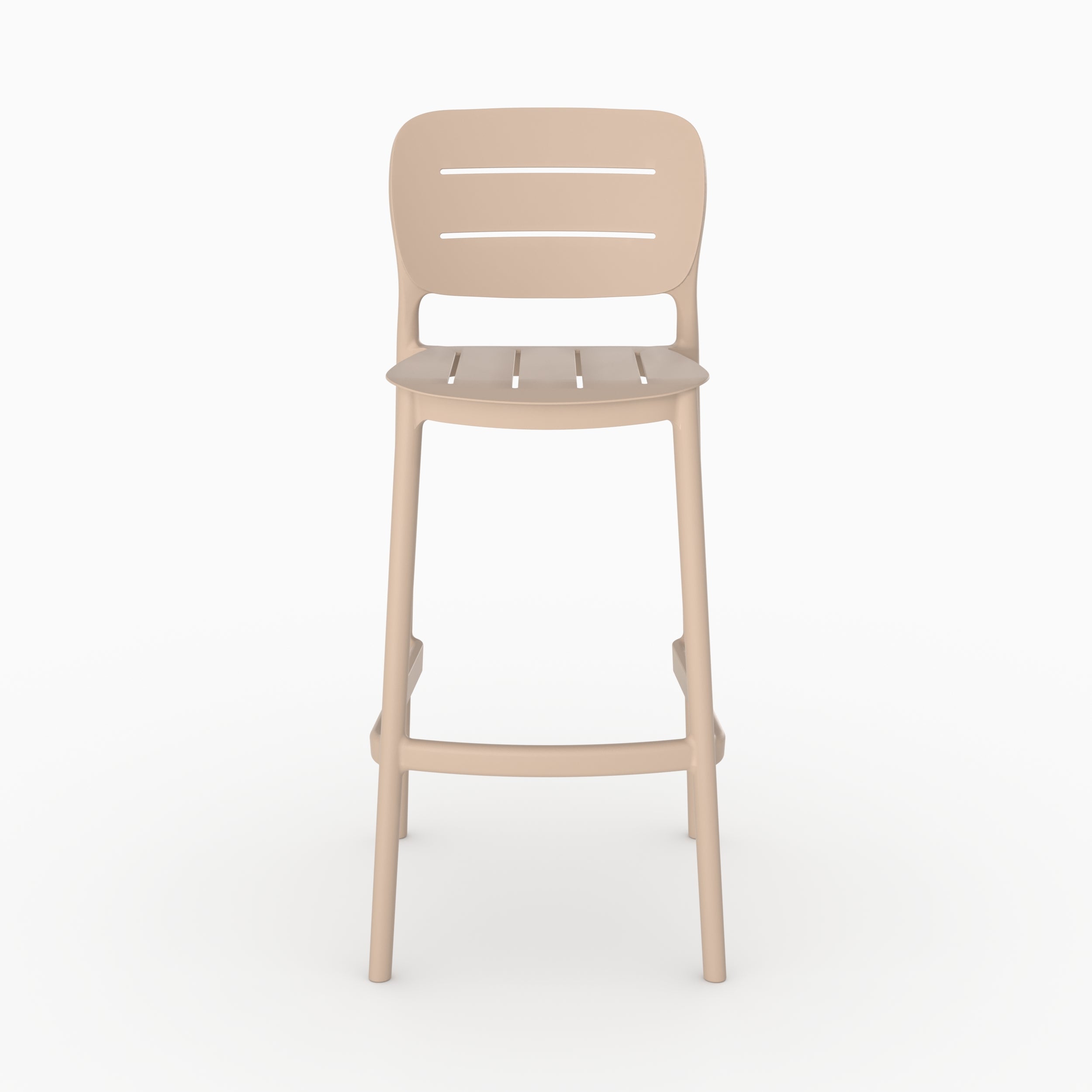 Lot de 2 chaises de bar de jardin Lola 75 cm en plastique beige