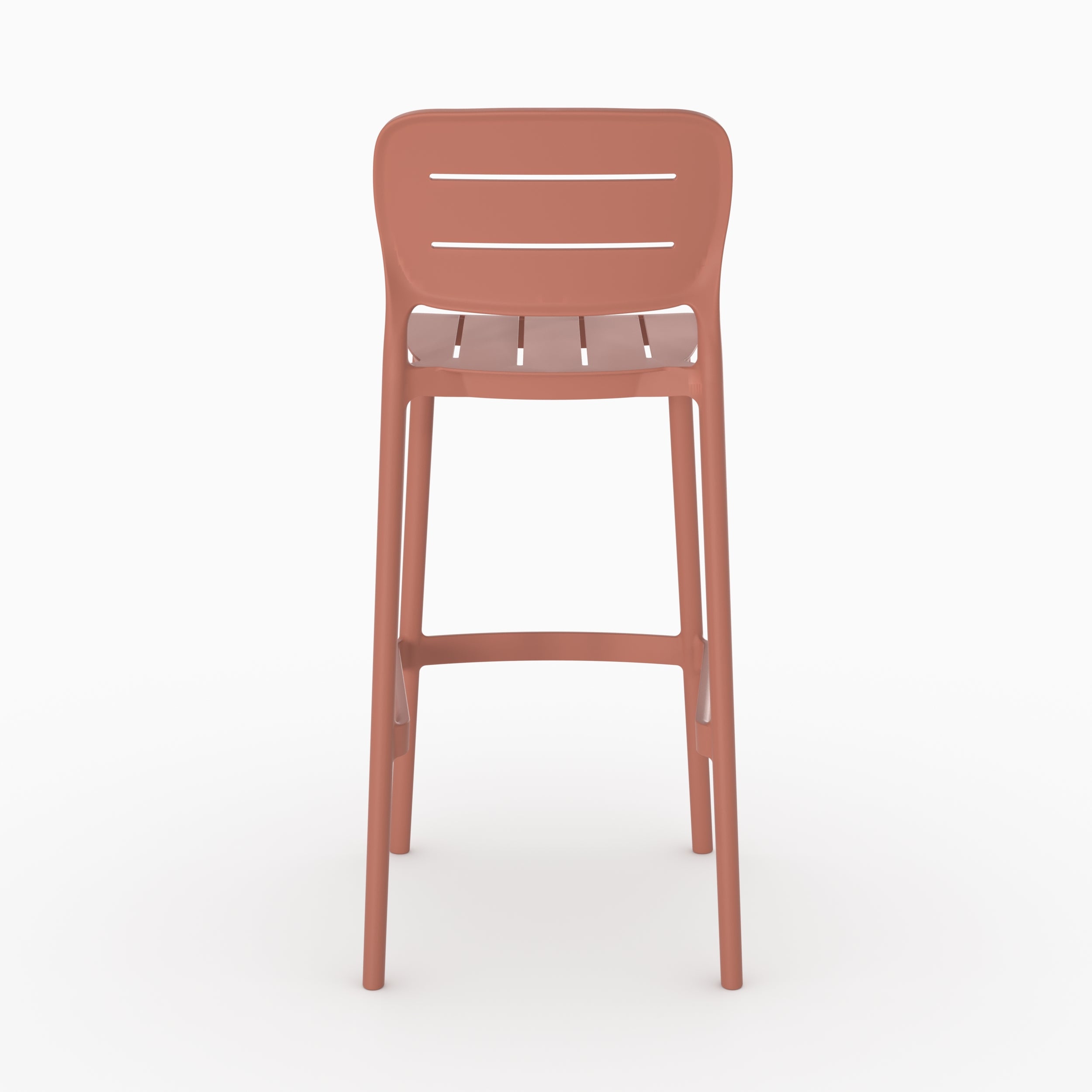 Lot de 2 chaises de bar de jardin Lola 75 cm en plastique terracotta