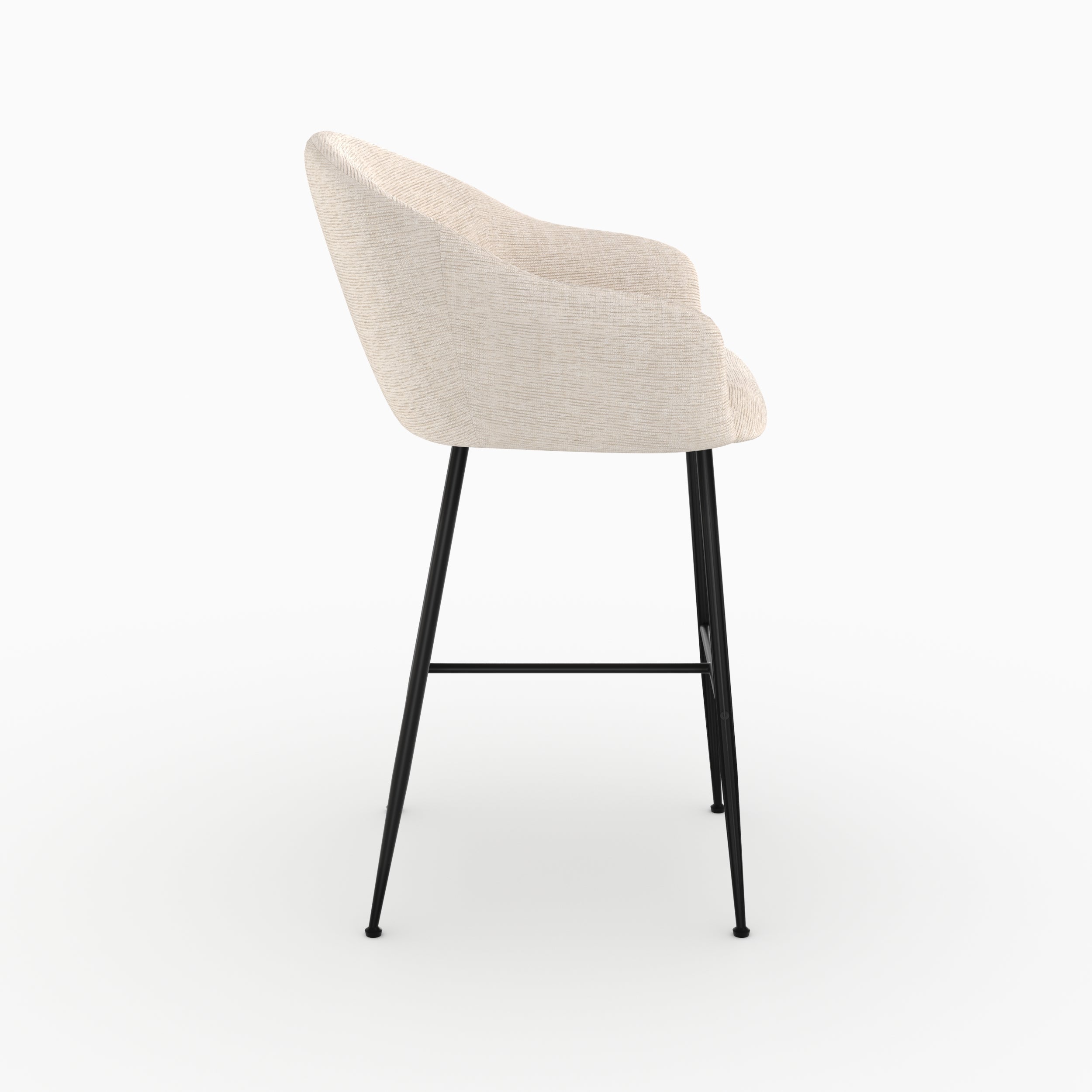 Chaise de bar Socky en tissu beige chiné 76 cm