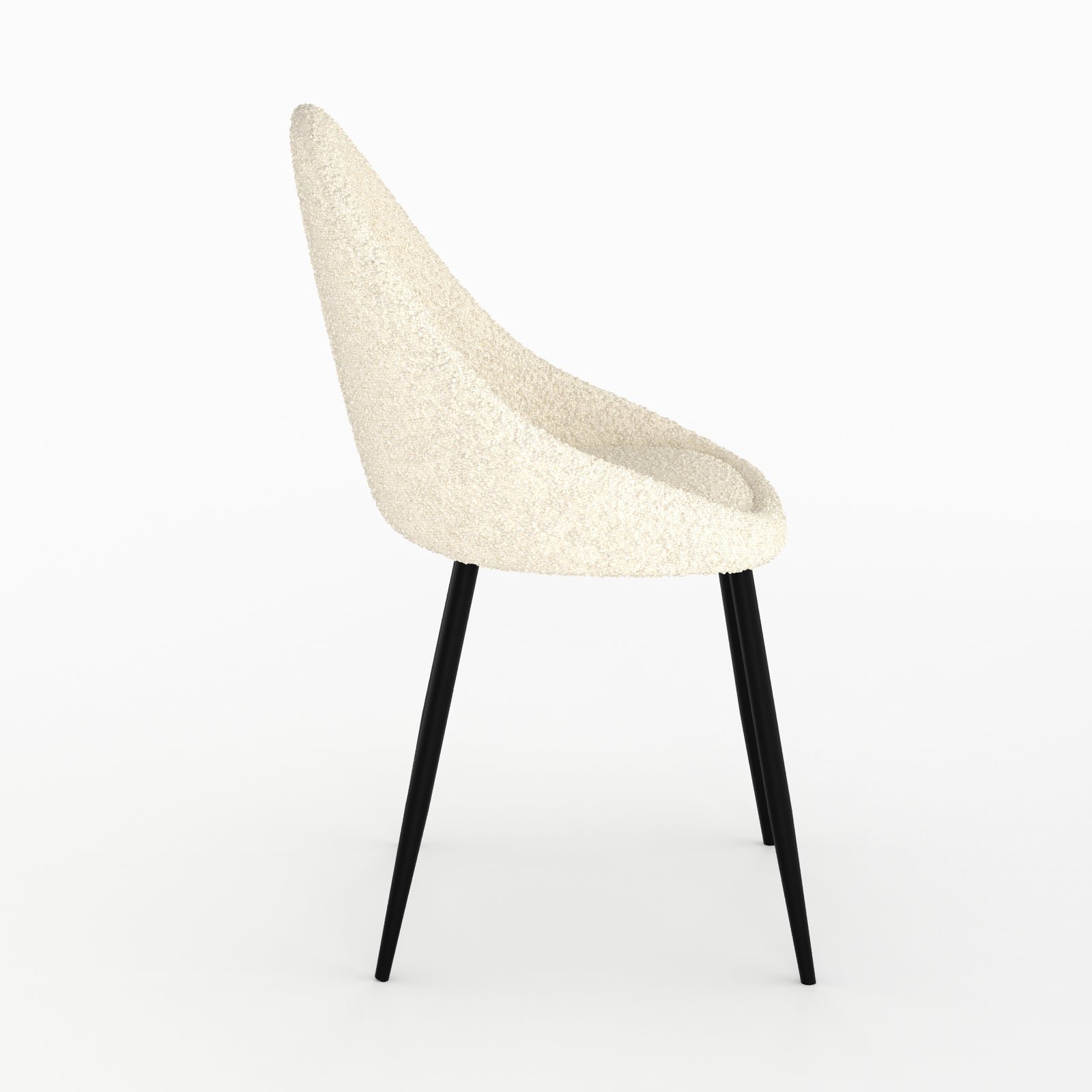 chaise blanc casse rona lot 2 tissu boucle