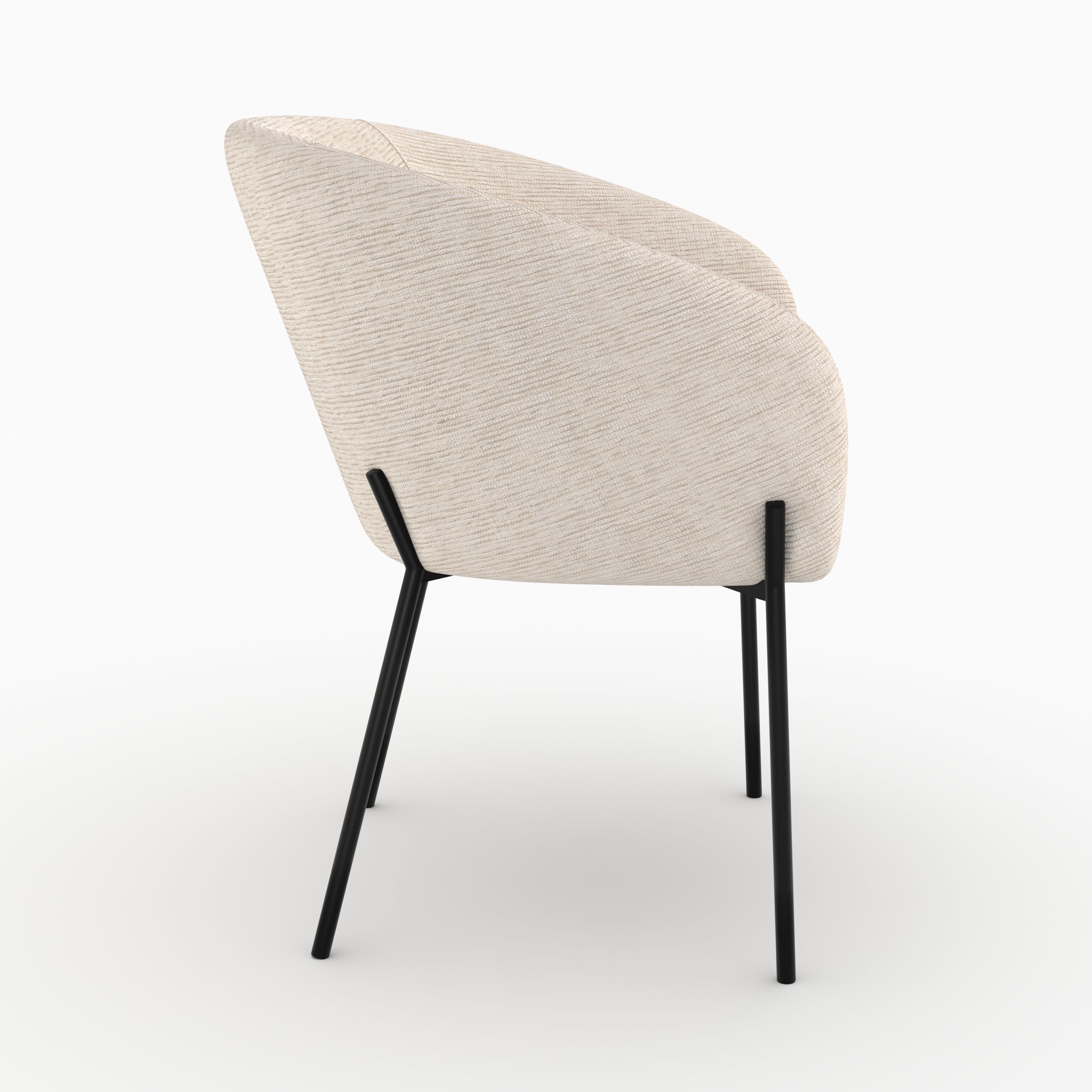 Chaise Andy en tissu blanc chiné