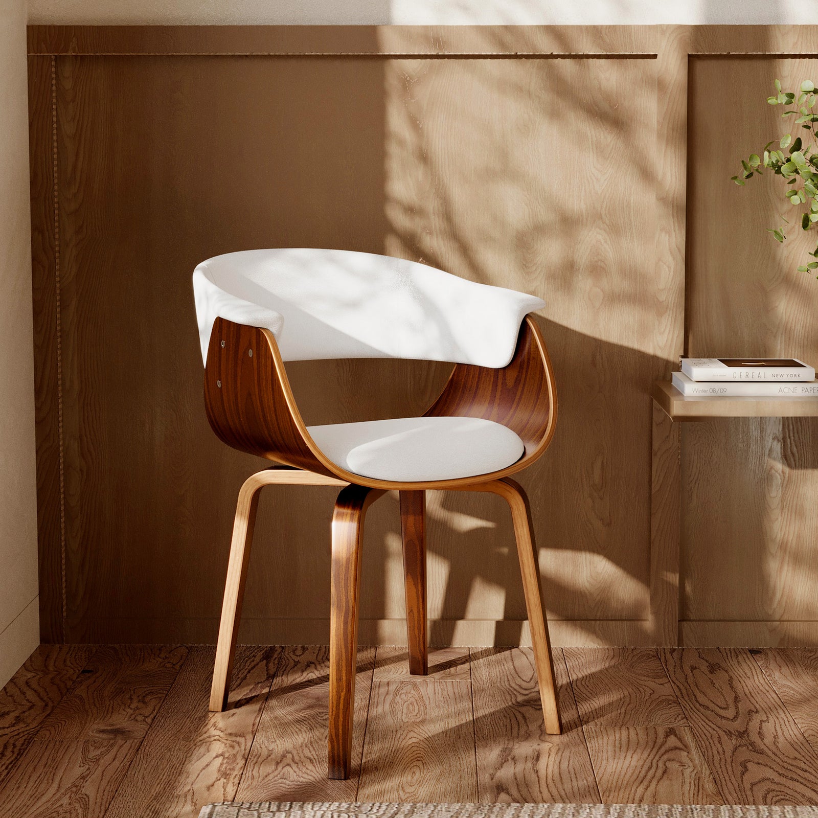 chaise blanche piada bois pu blanc