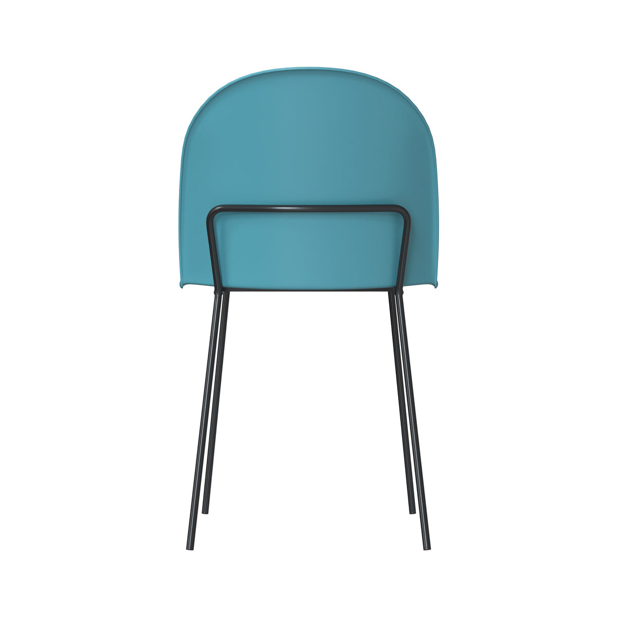 chaise bleue pieds noirs en metal lulu