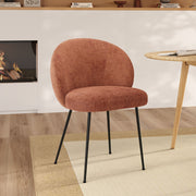 Silla Bloomy de terciopelo terracota y metal negro
