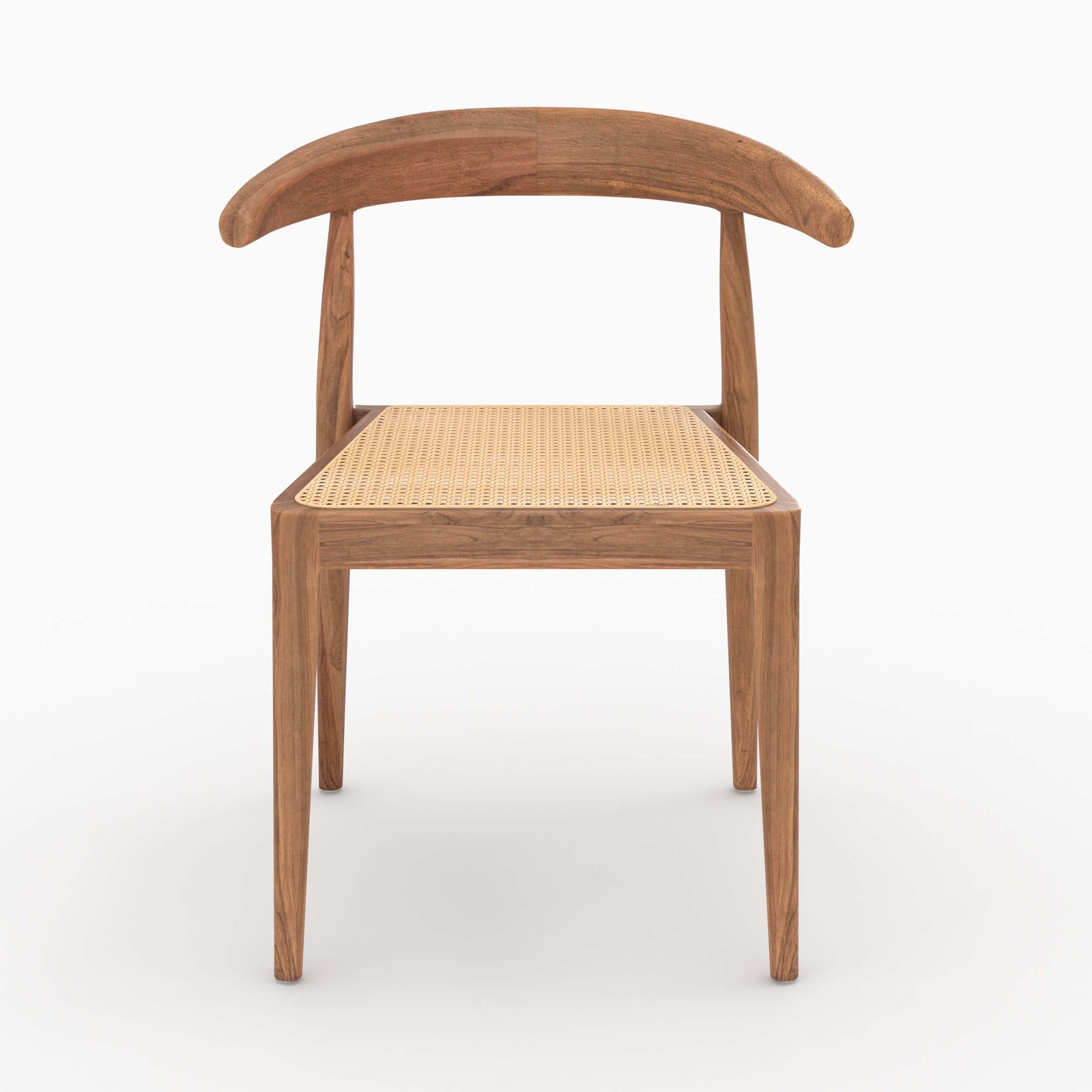 chaise bois de teck et cannage de rotin lot de 2 alia