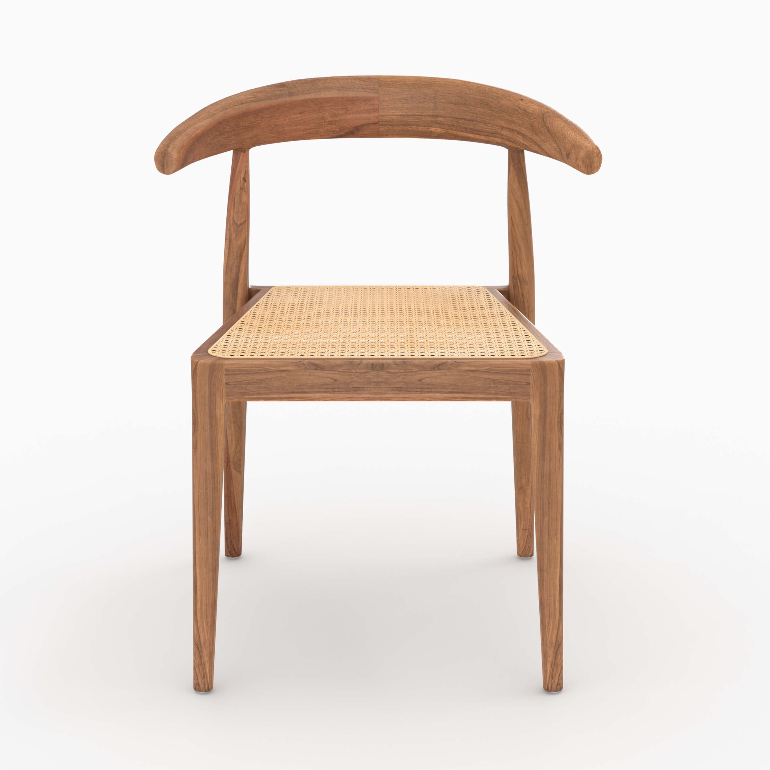 chaise bois de teck et cannage de rotin lot de 2 alia