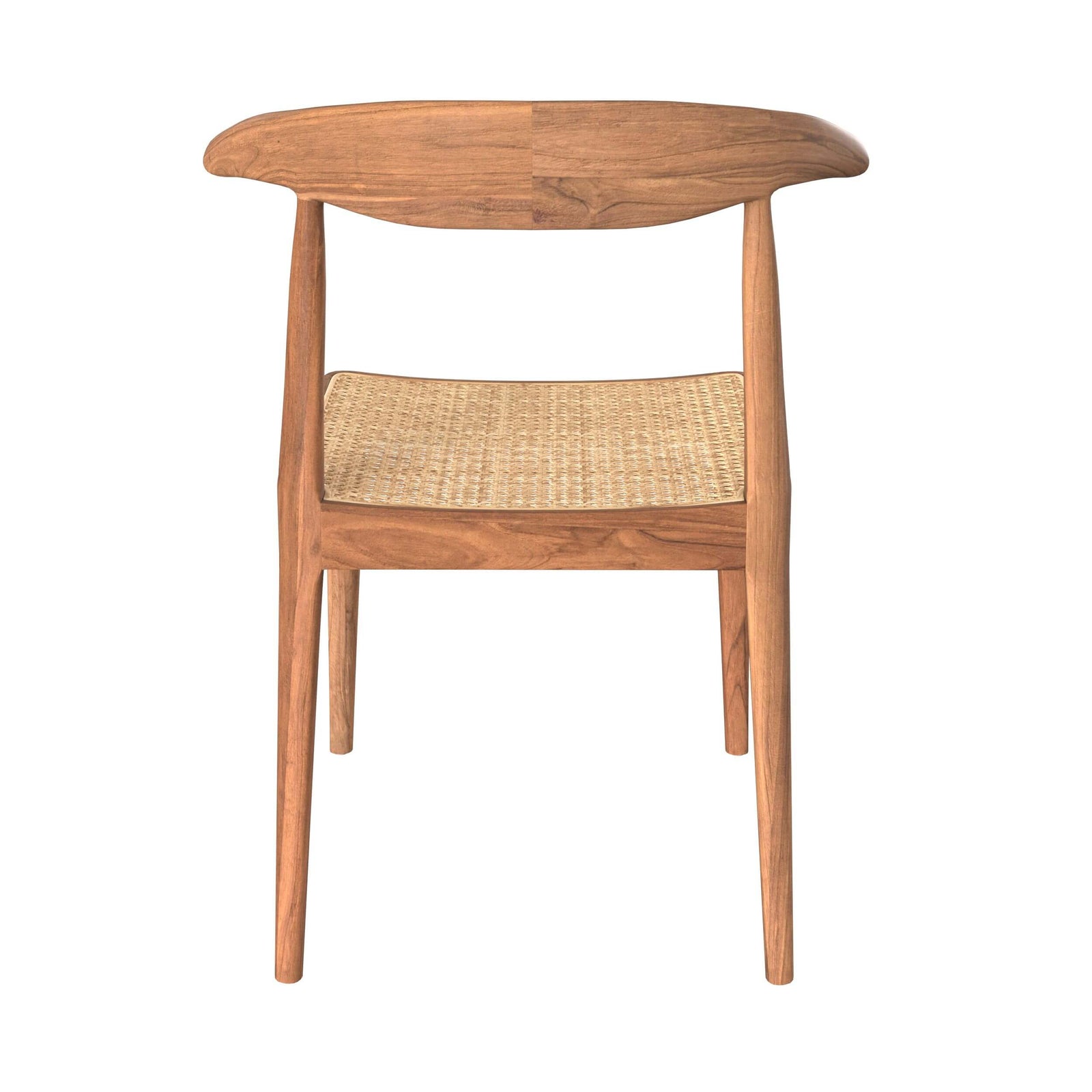 chaise bois teck tressage cannage rotin java