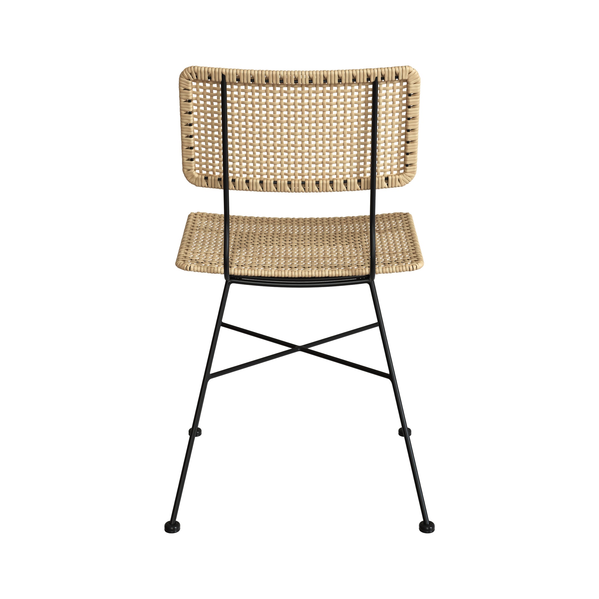 chaise borga lot de 2 boheme en rotin et metal