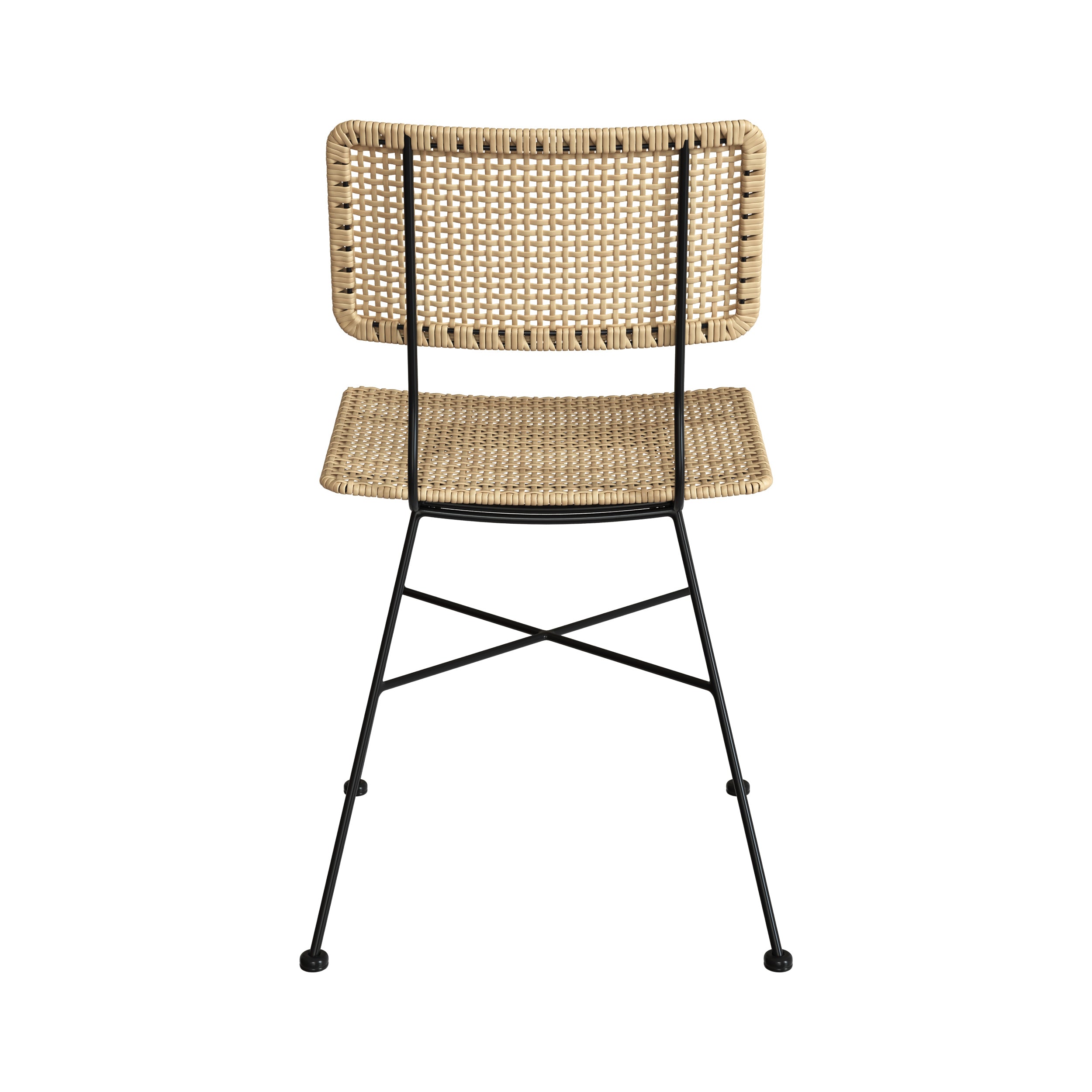chaise borga lot de 2 boheme en rotin et metal