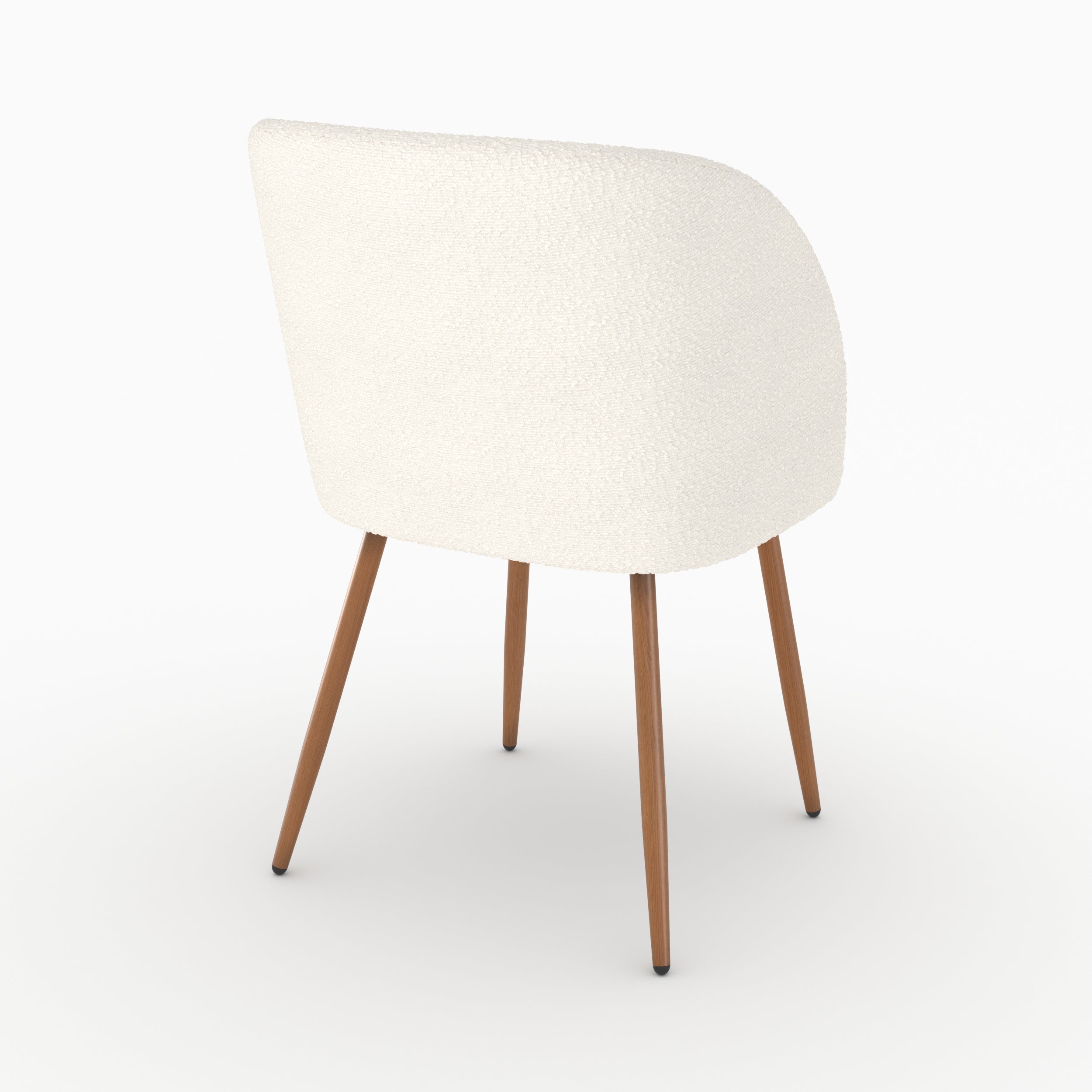 Chaise Swan en tissu bouclé beige (lot de 2)