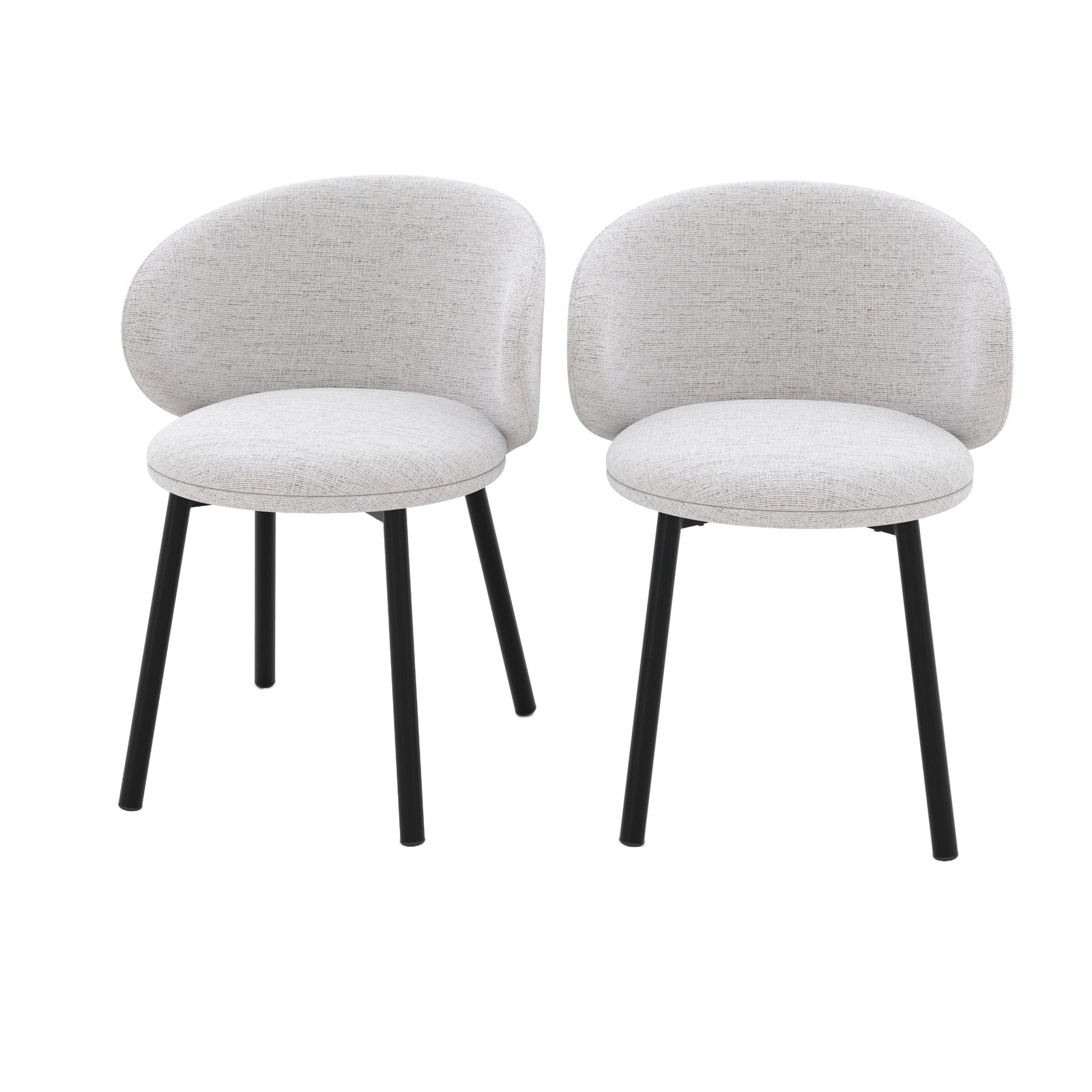 chaise cecilia en tissu gris clair chine lot de 2 fond blanc