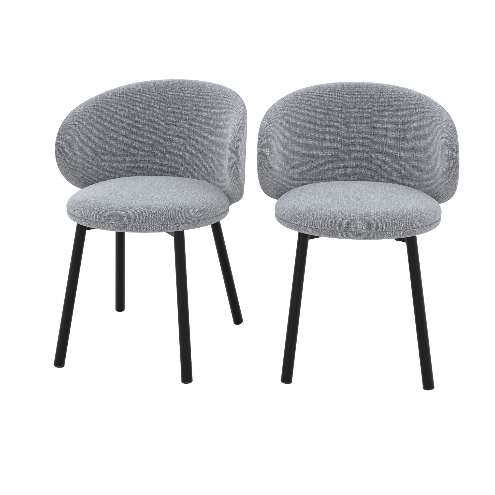 chaise cecilia en tissu gris fonce chine lot 2