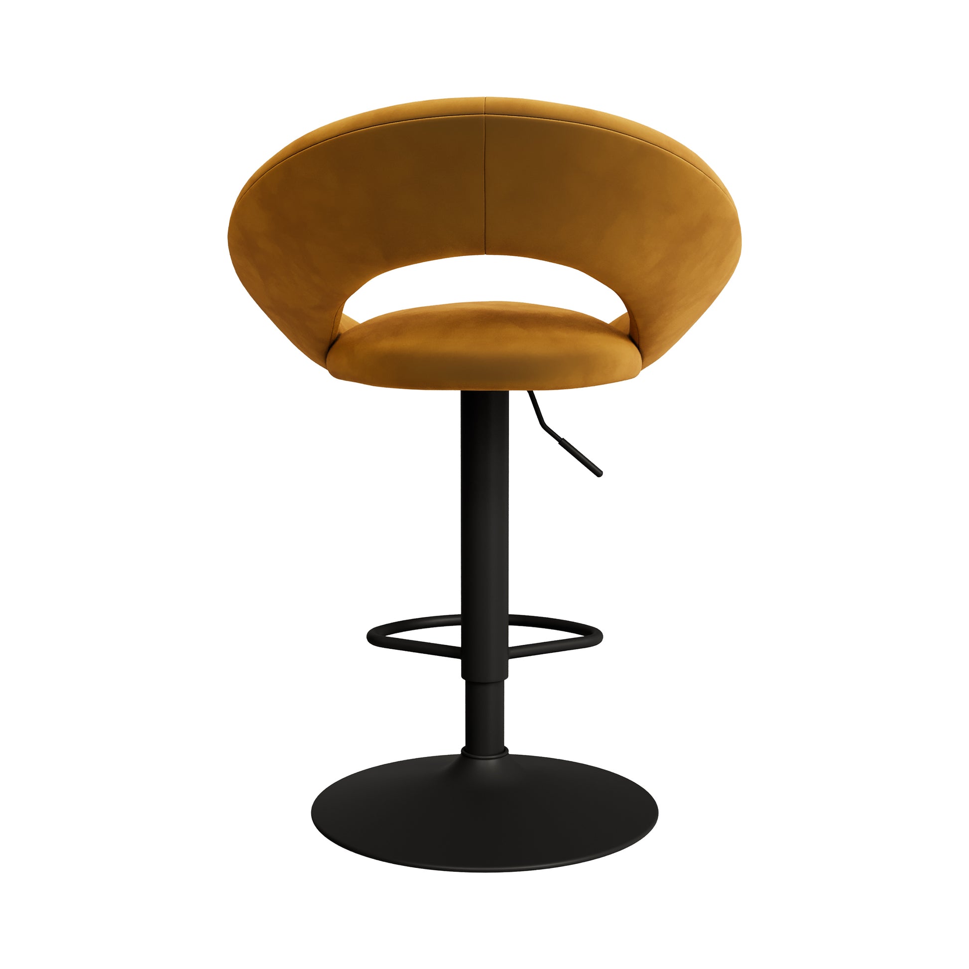 chaise cloclo pieds metal noir velours jaune curry reglable