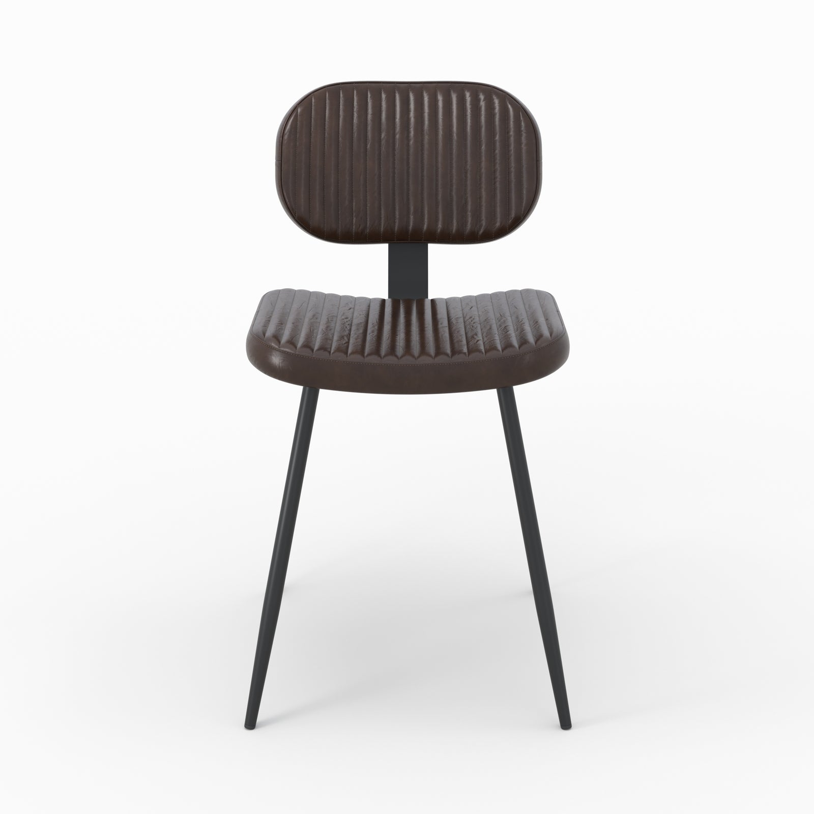 chaise clovis cuir marron lot de 2 pieds noirs