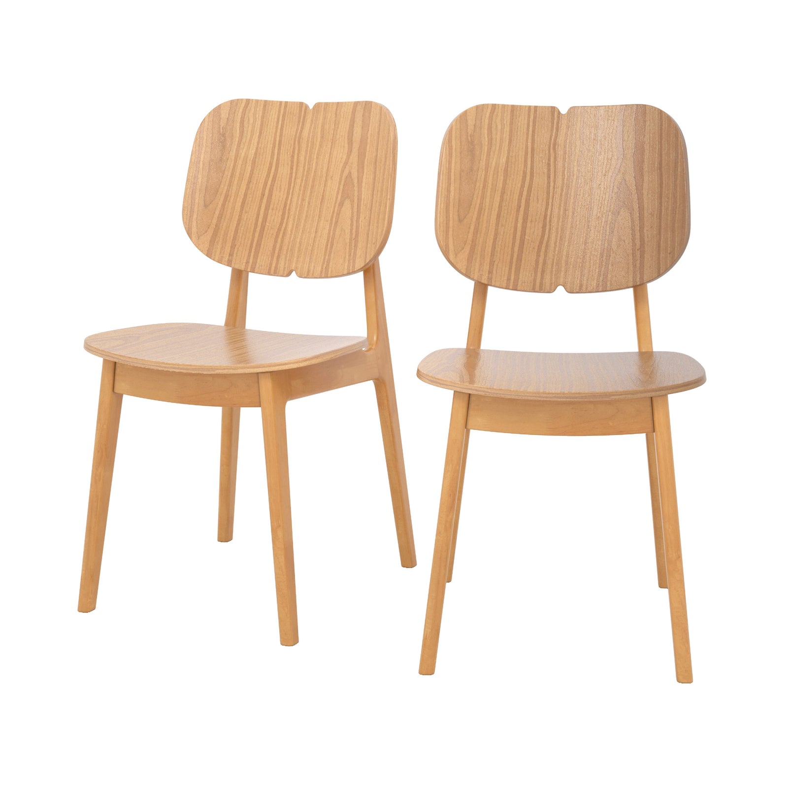 chaise clyde en bois clair lot de 2 fond blanc