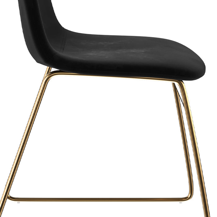 chaise collection art deco noire et pieds dores gaspard