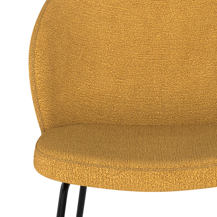 chaise confort jaune bouclette en tissu groom