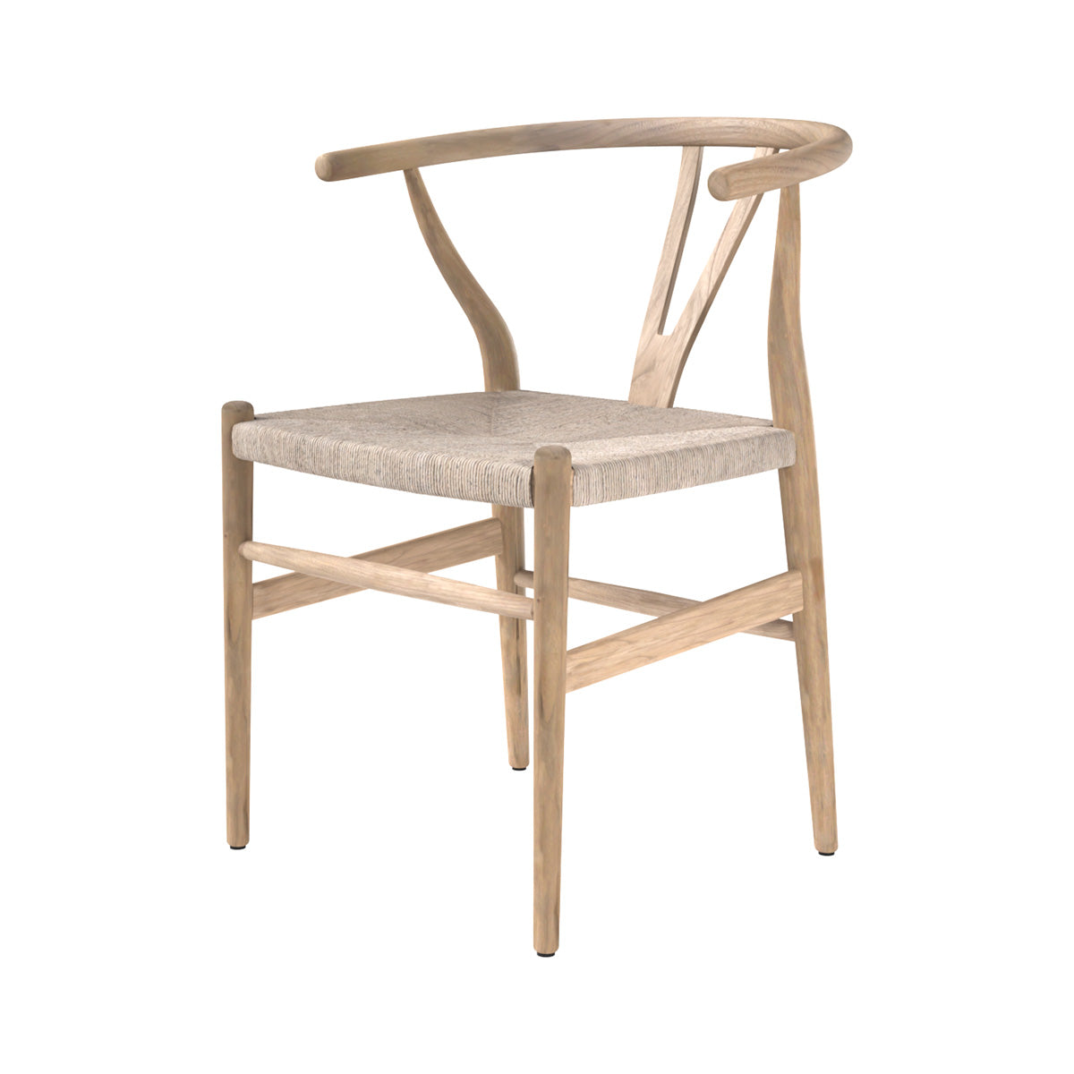 chaise confortable en papier tresse et bois de teck riva