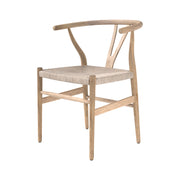 chaise confortable en papier tresse et bois de teck riva